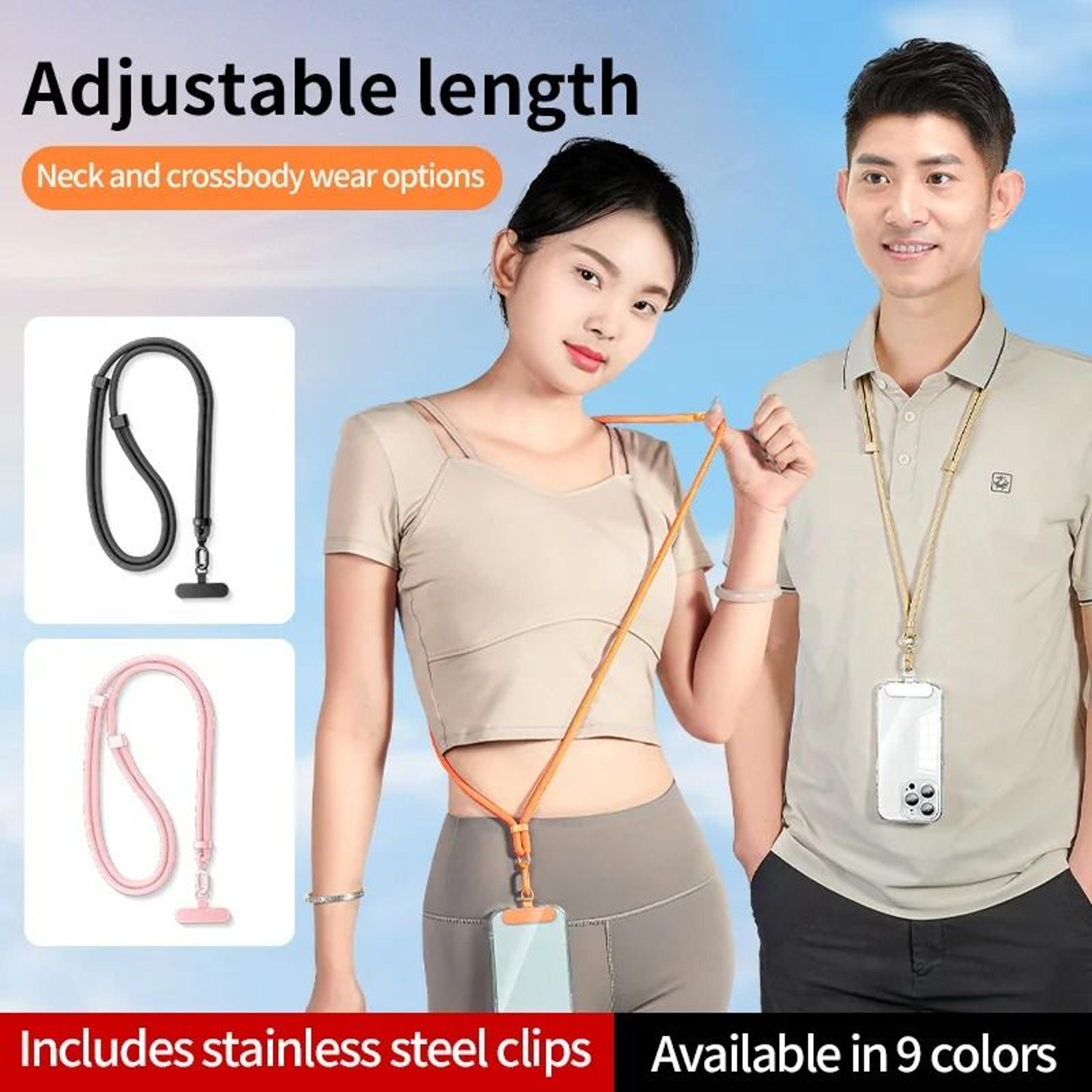 universal adjustable crossbody phone lanyard detachable neck strap with card clip
