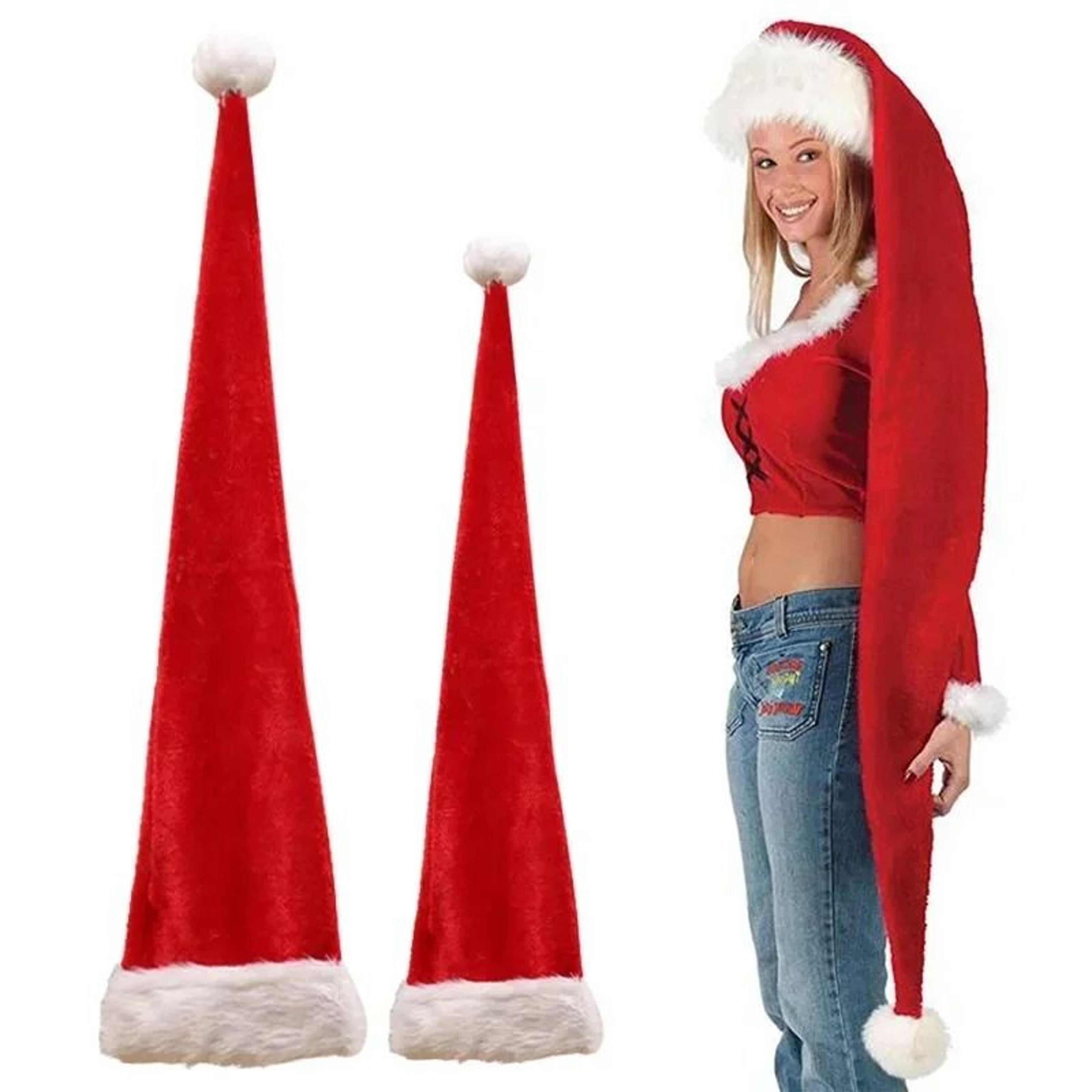 extended extra long christmas santa hat for adults and children festive holiday party cap