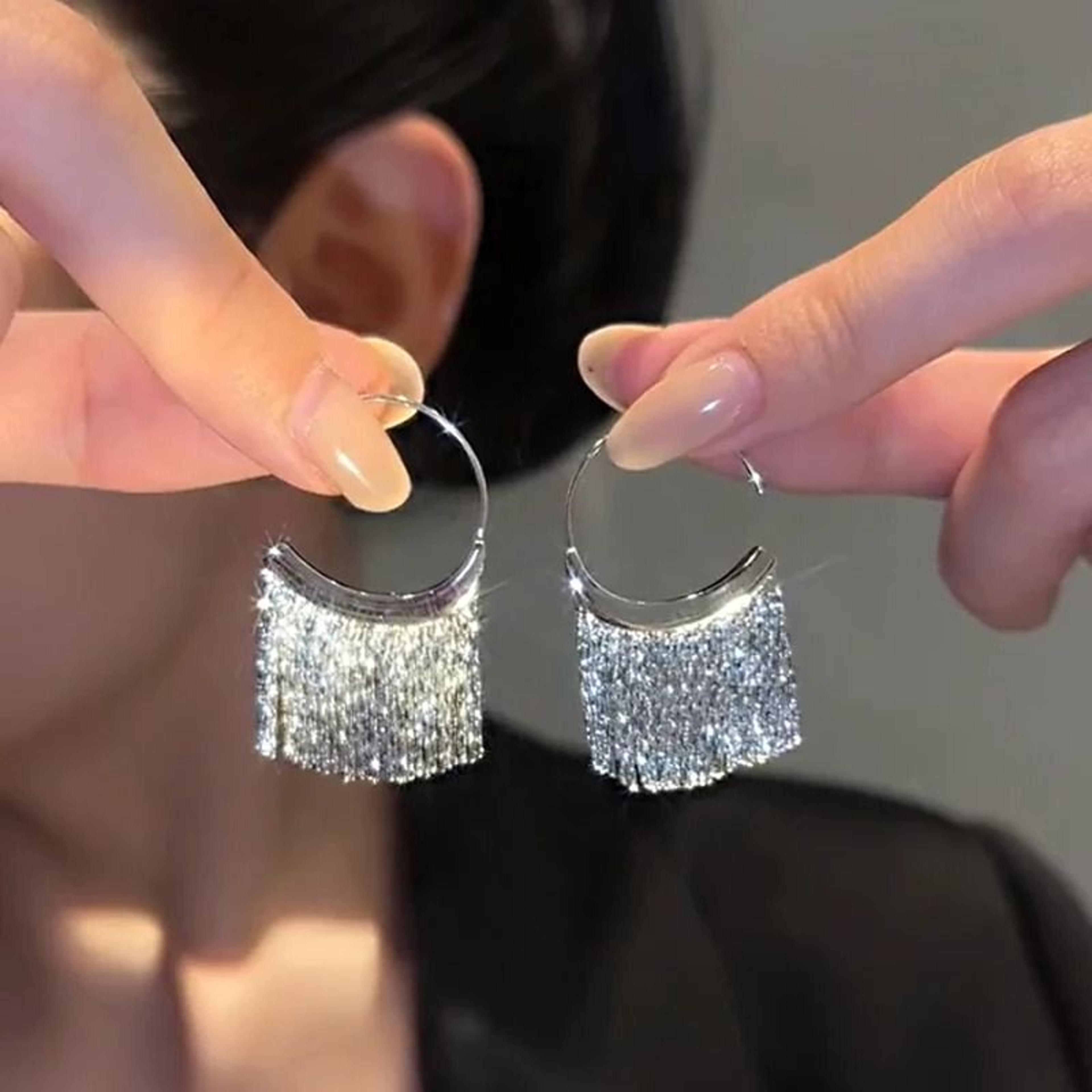 925 silver dense snake bone tassel drop earrings simple elegant dangle jewelry