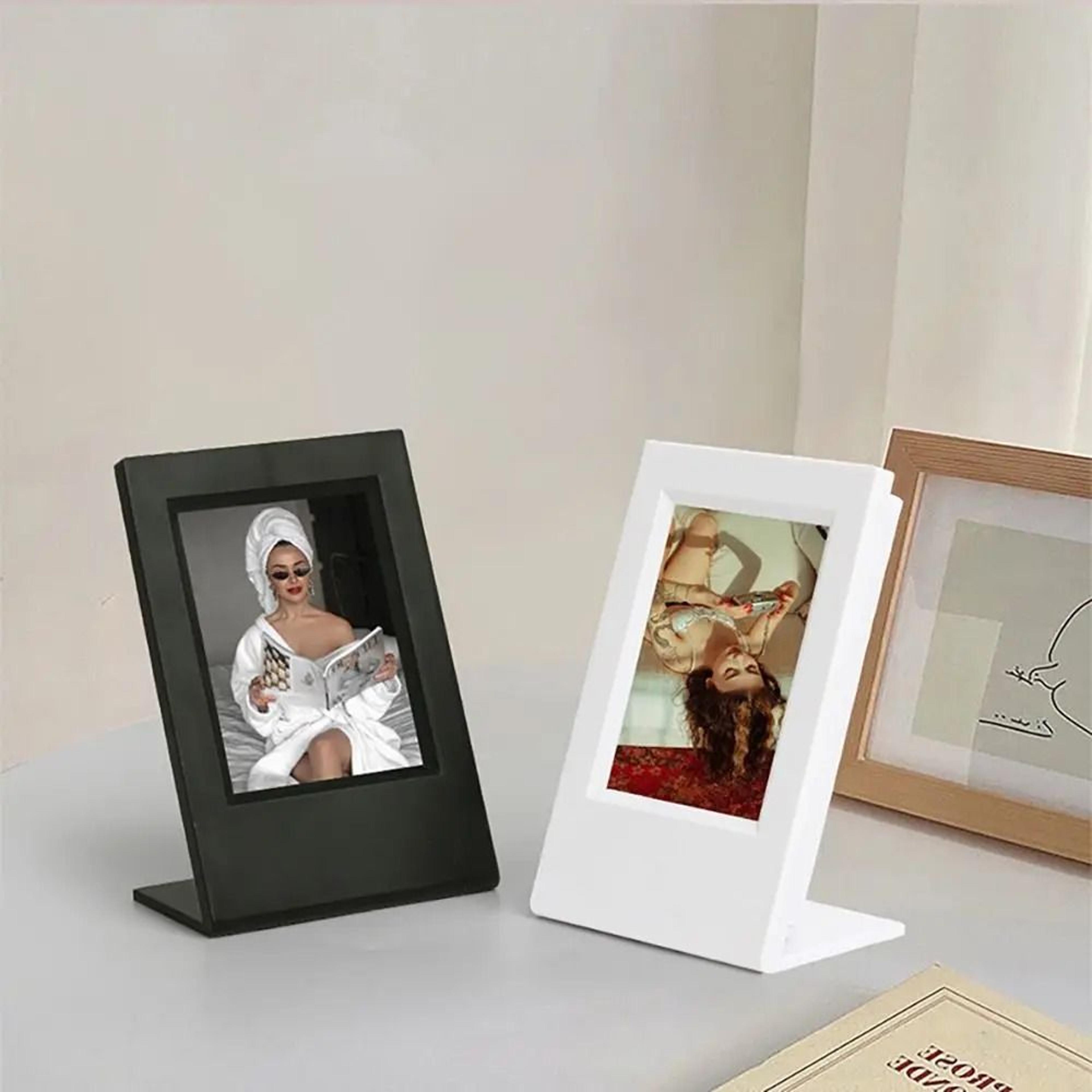 2-piece 3-inch l-shaped clear acrylic photo frame set for fujifilm instax mini