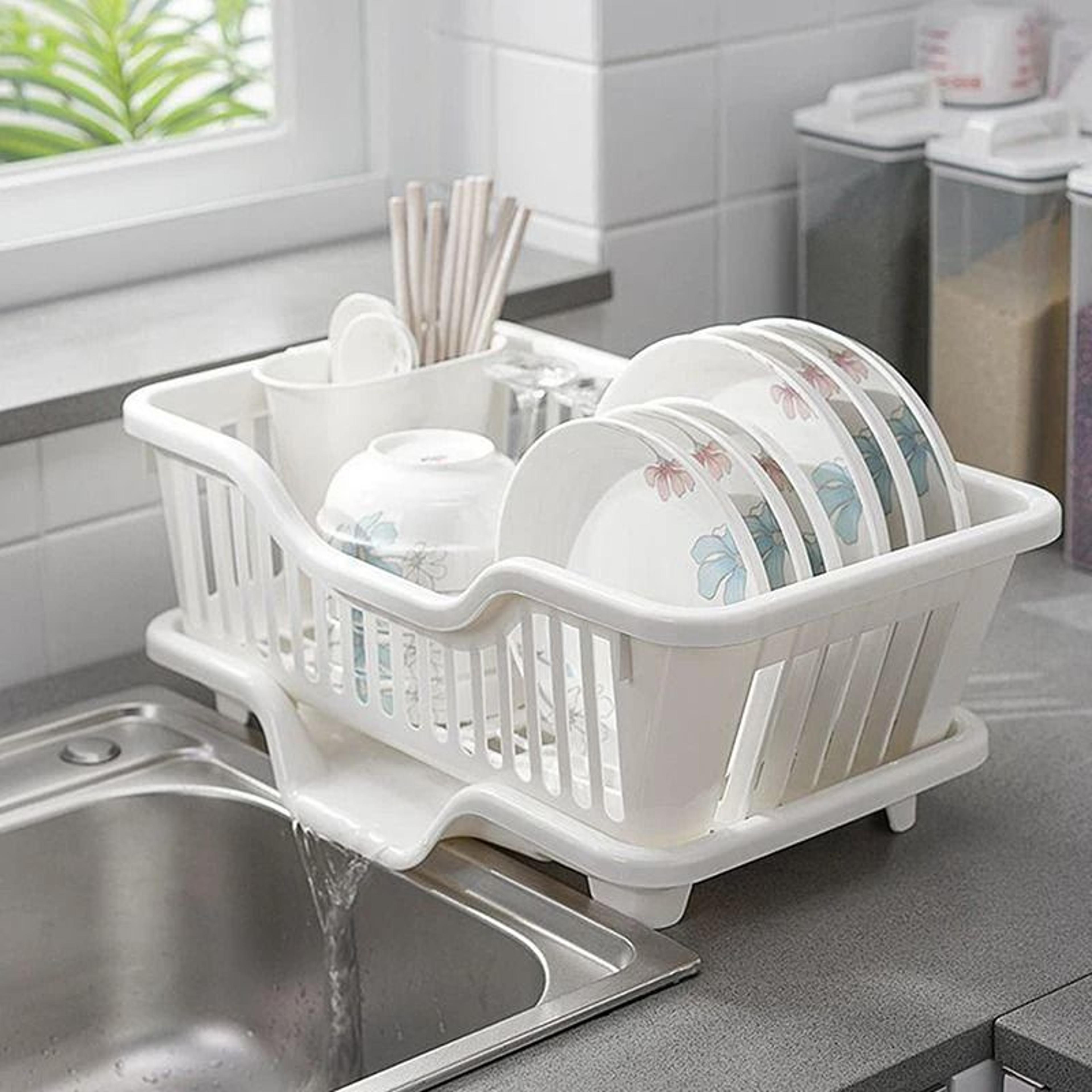 kitchen drainage rack with drainer board countertop dish drying rack organizer