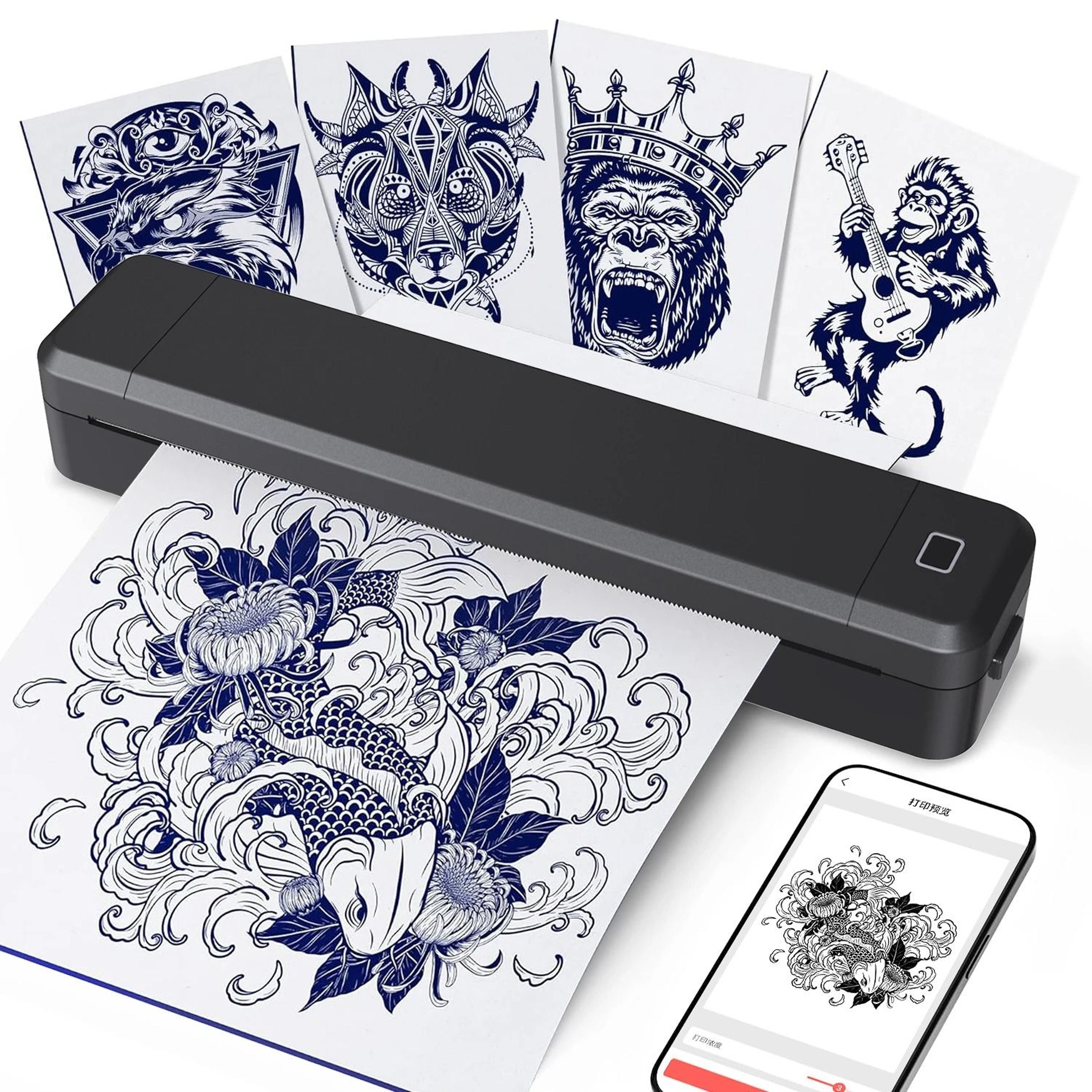 mini thermal label printer bluetooth a4 paper and tattoo stencil printer