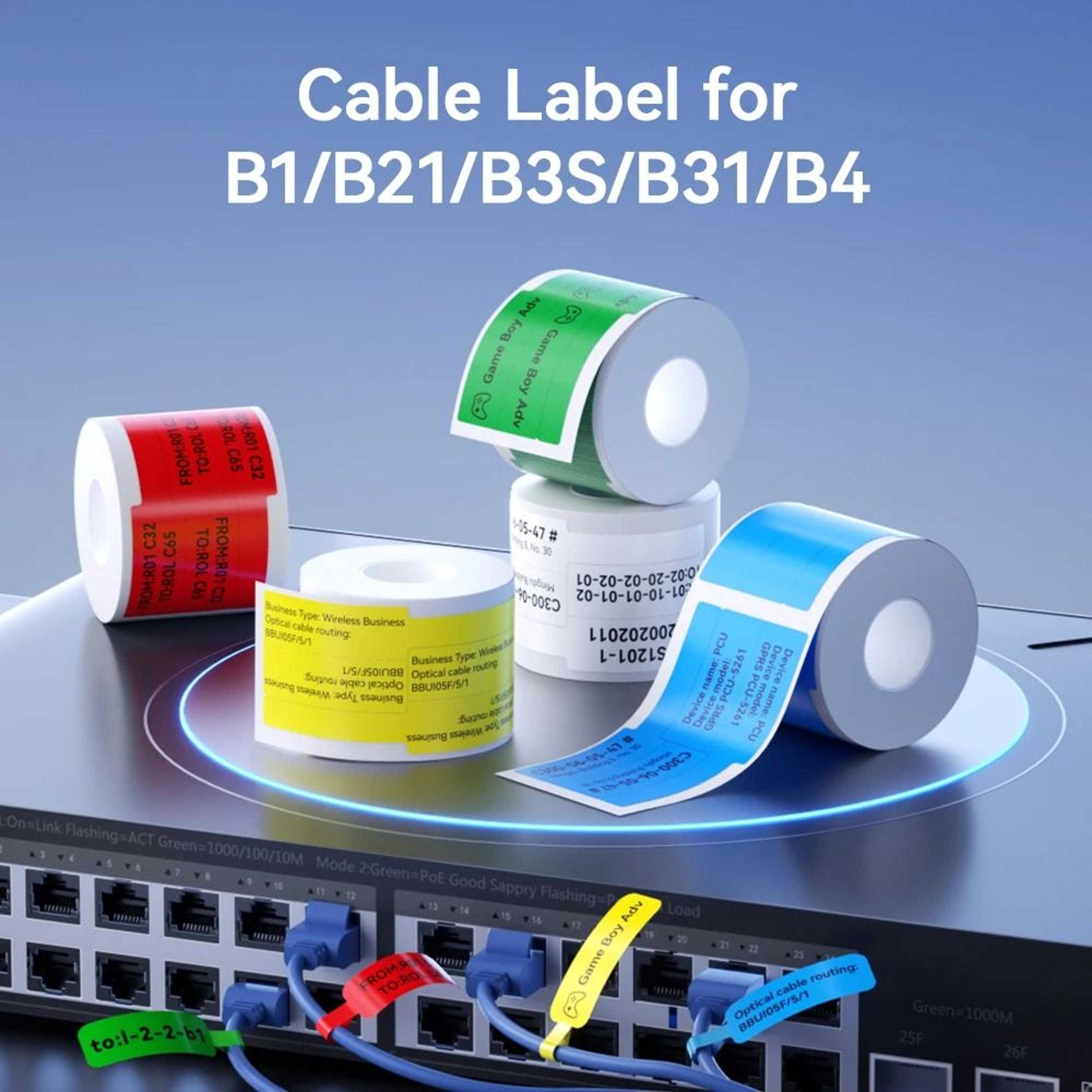color self-adhesive network & security cable thermal label sticker tape