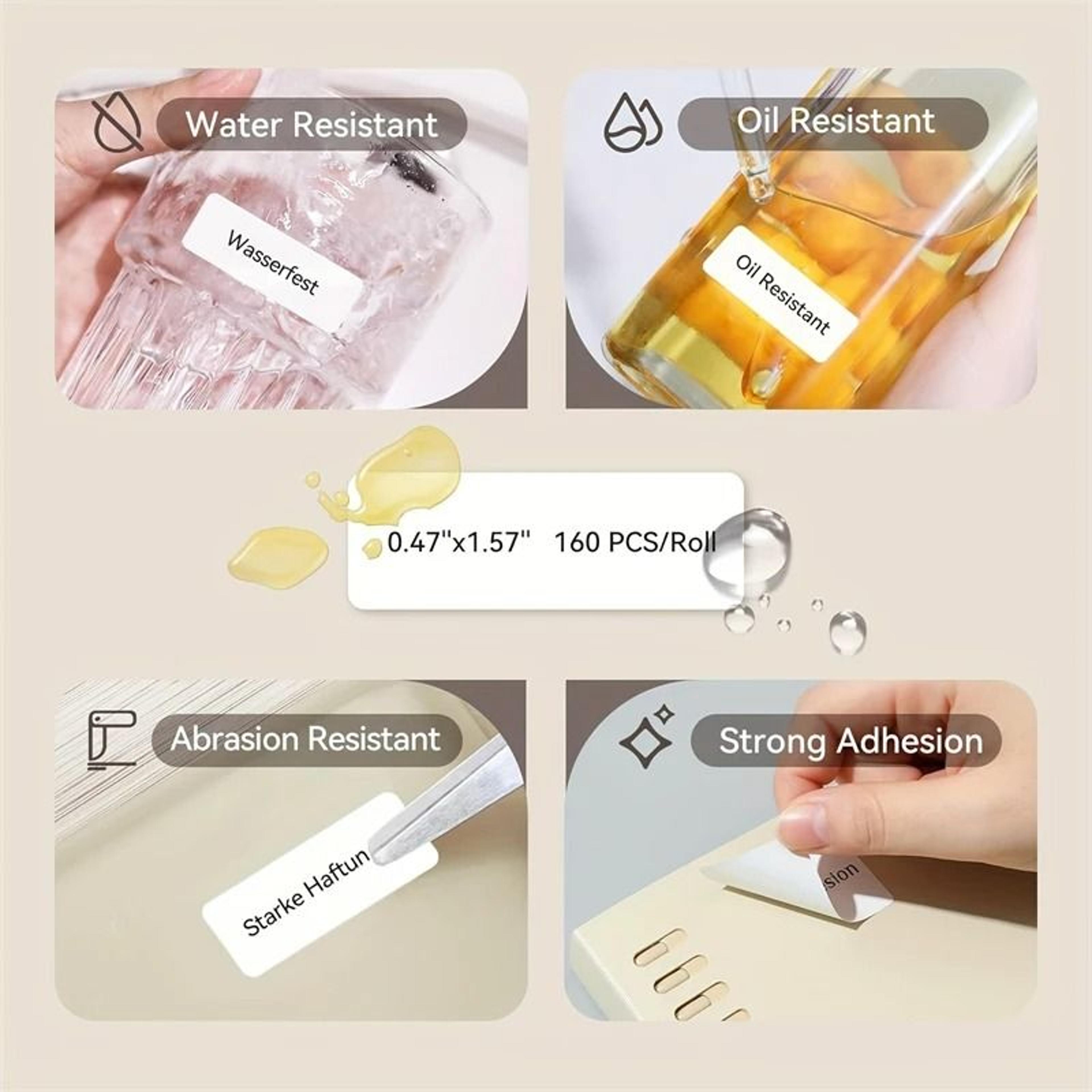3-roll pack waterproof thermal label sticker paper tape