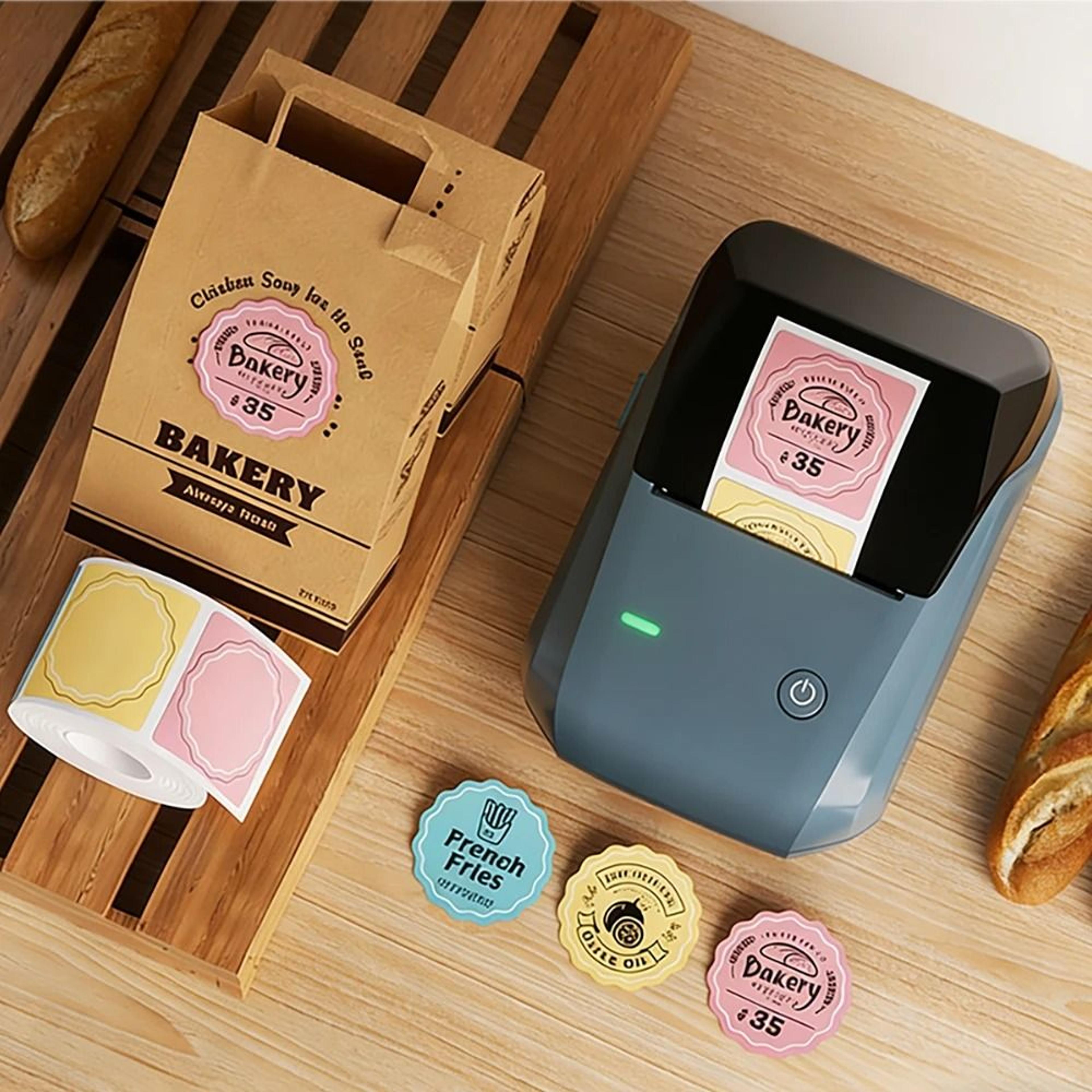 bluetooth pocket thermal label maker for food stickers & business barcodes