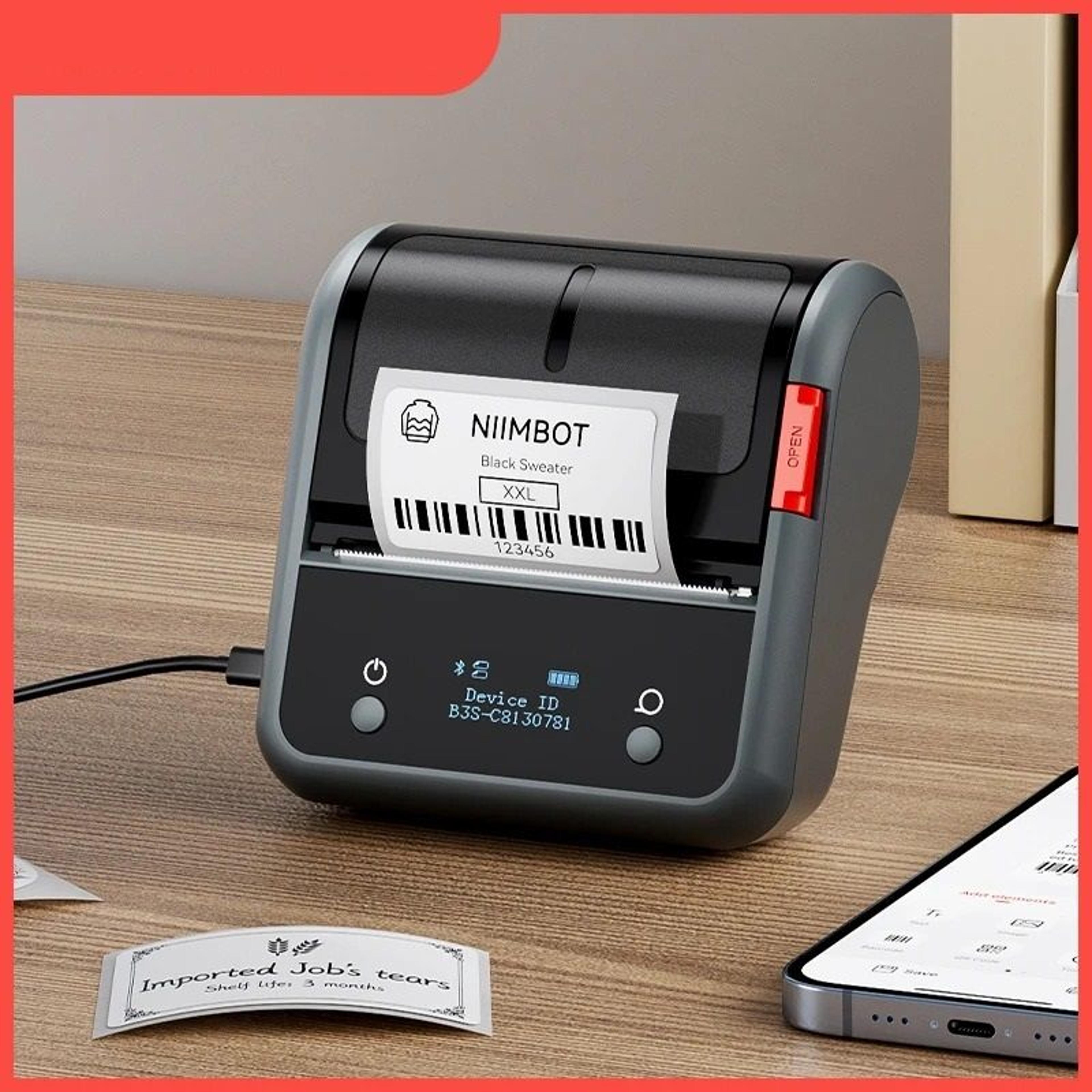 commercial portable wireless thermal label printer for jewelry & clothing