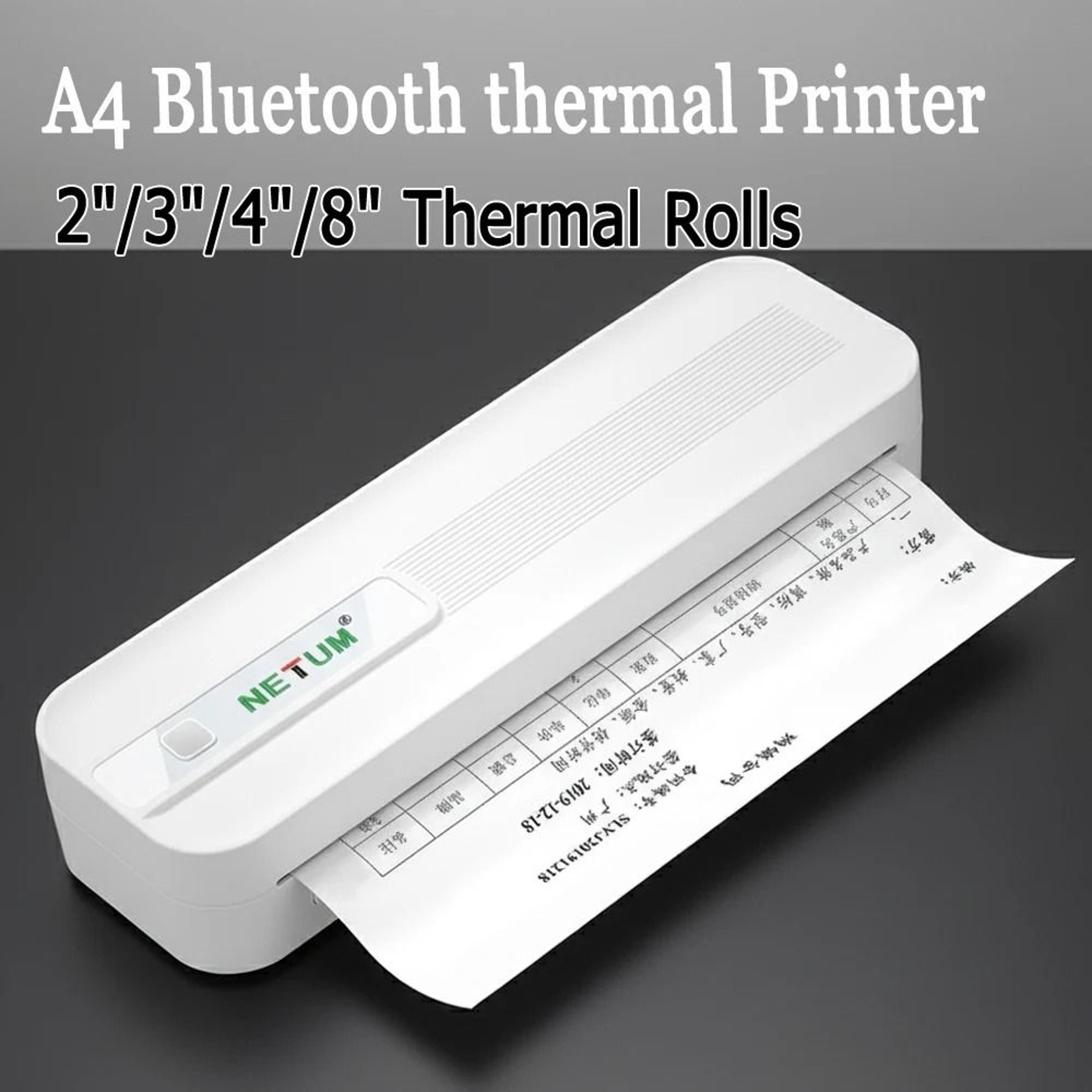 portable a4 thermal printer inkless bluetooth mobile document & photo printer