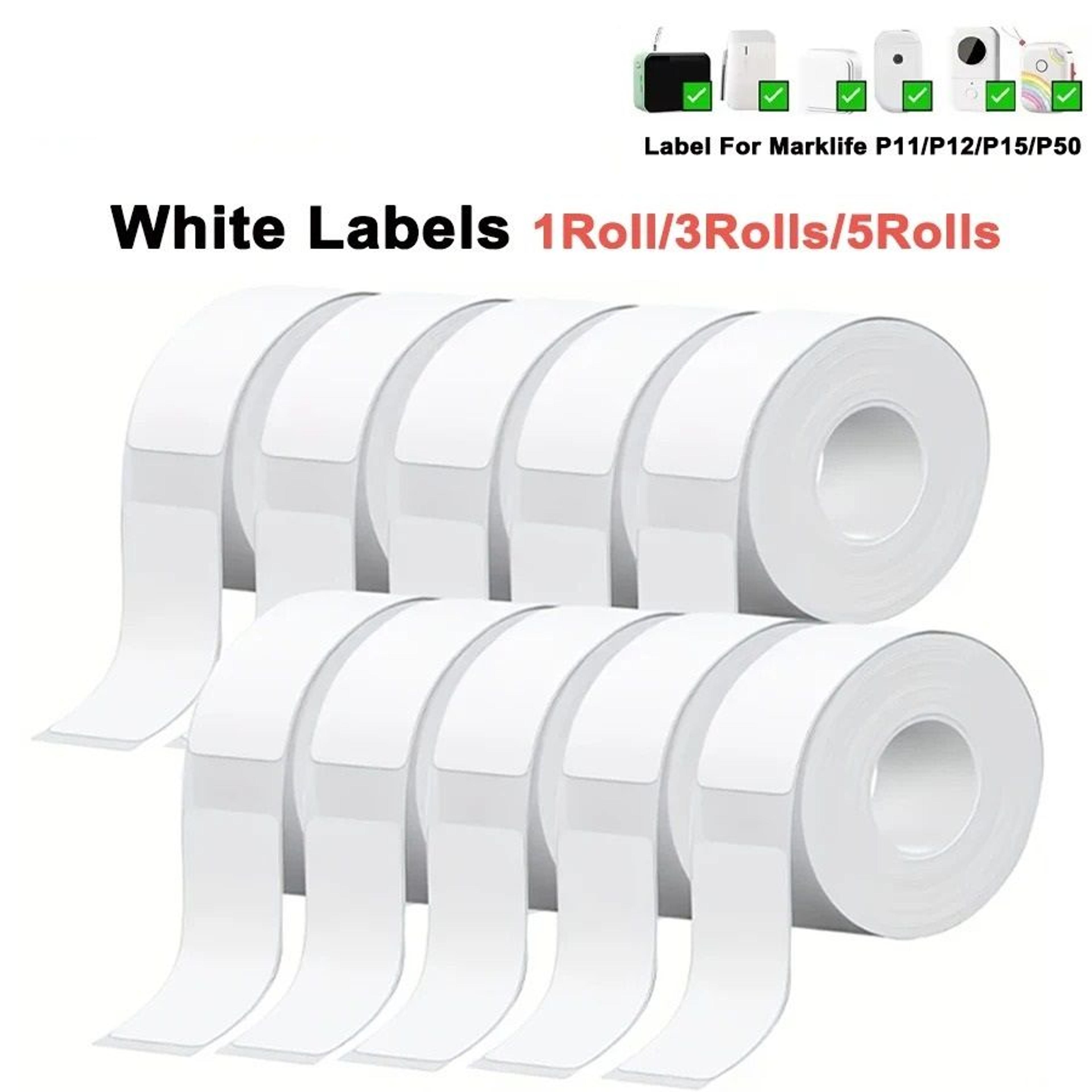 universal white self adhesive thermal label tape rolls 1/3/5 pack