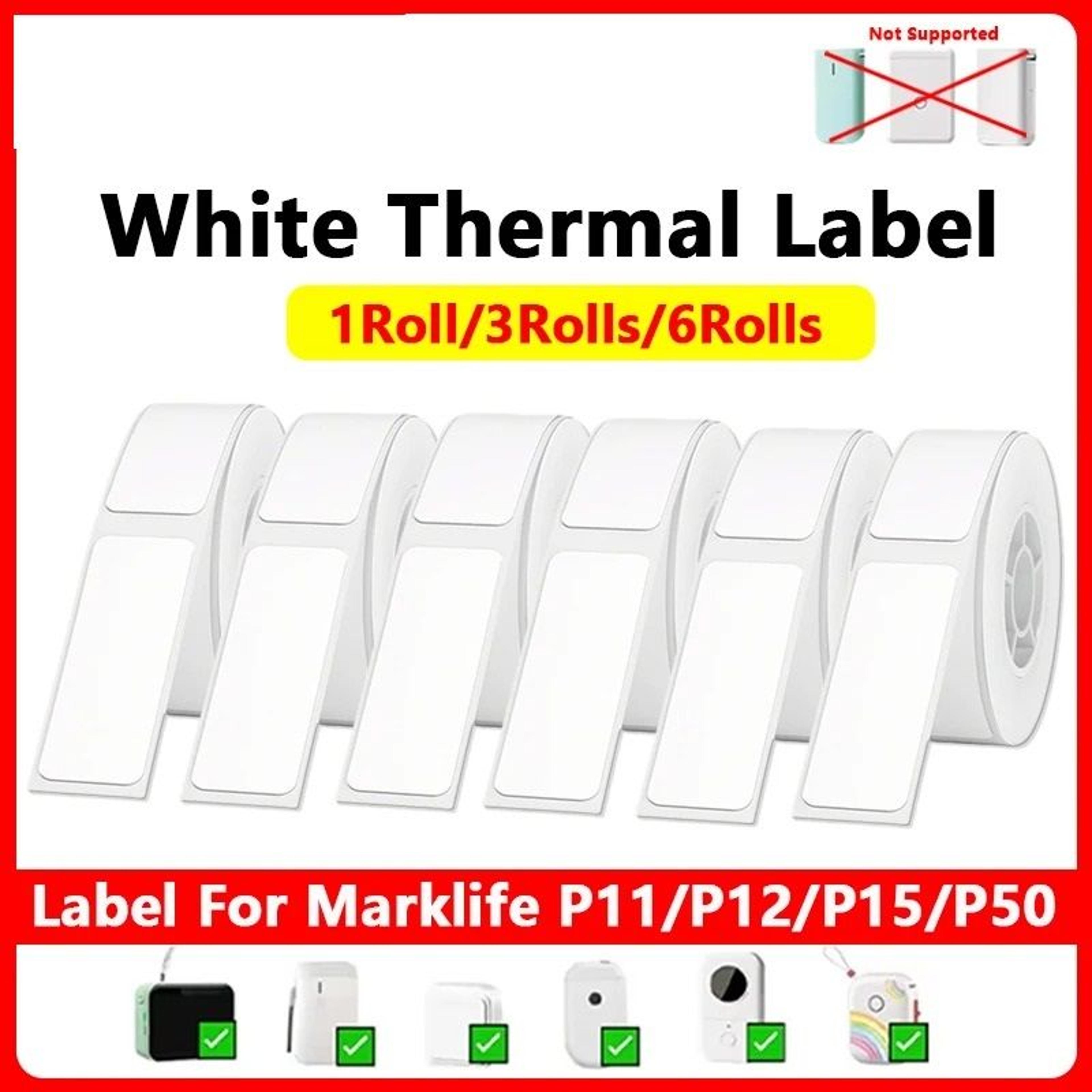 universal white self adhesive thermal label tape rolls 1/3/6 pack