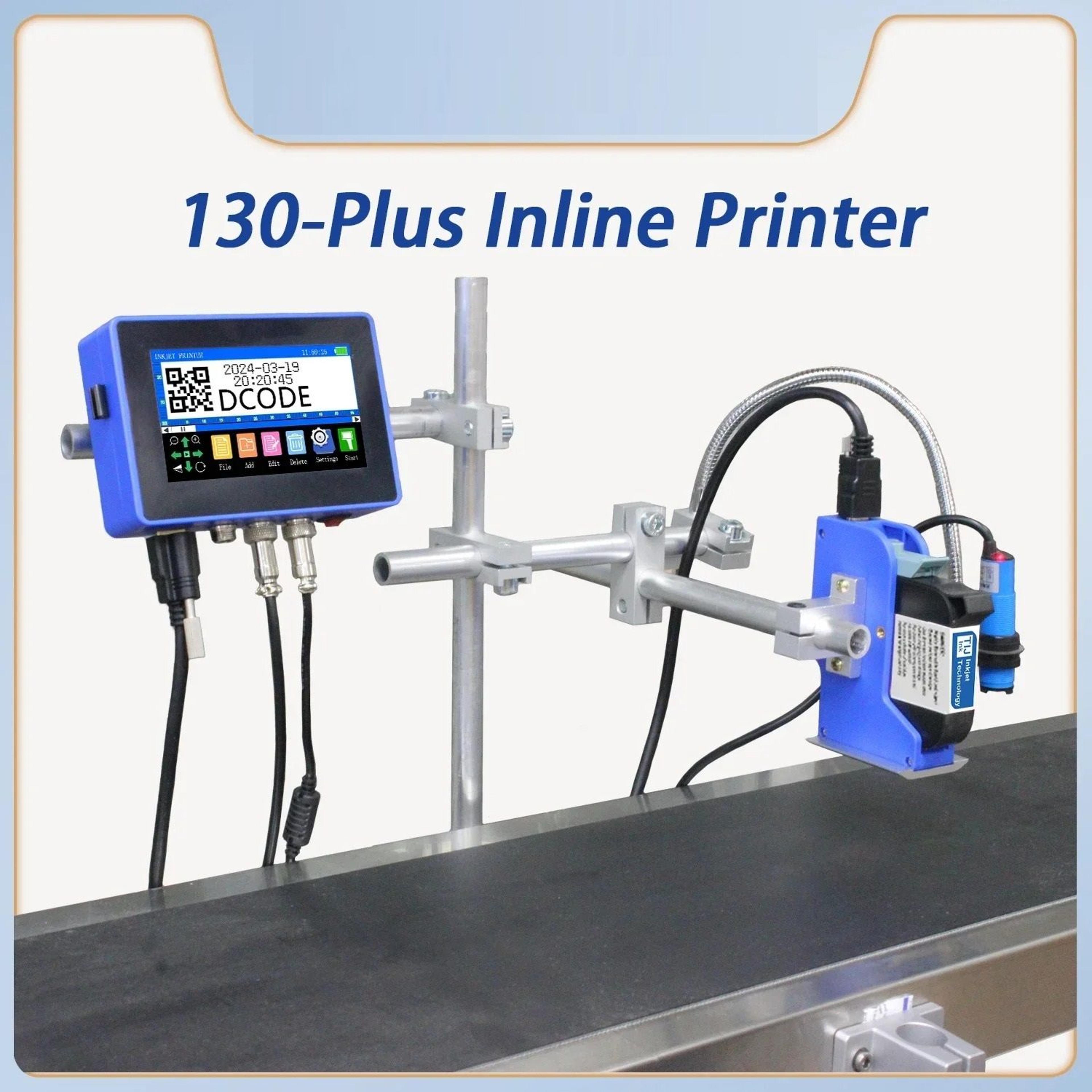 industrial inline thermal inkjet batch coder automated conveyor date machine
