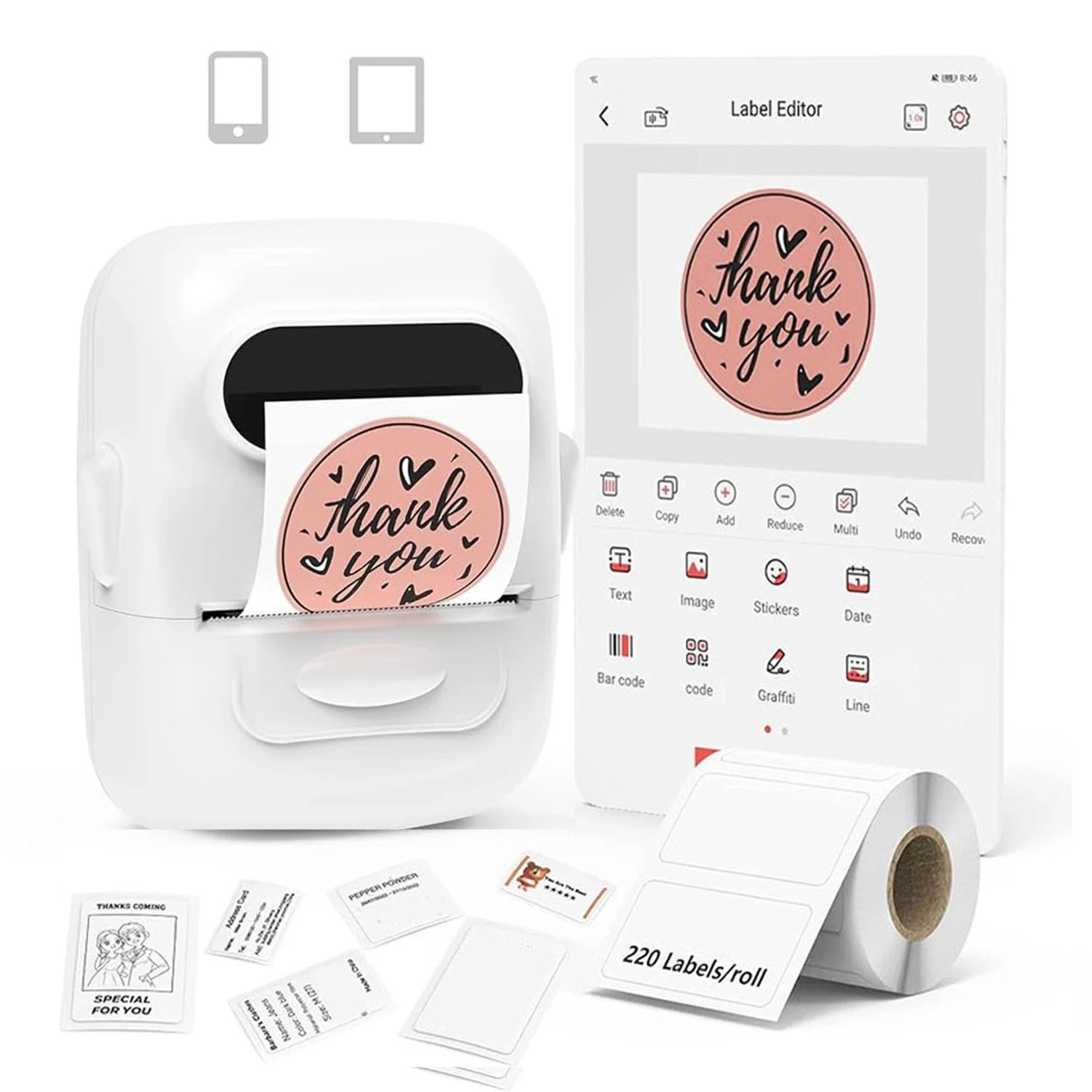 desktop mini wireless bluetooth thermal label printer portable self adhesive sticker maker