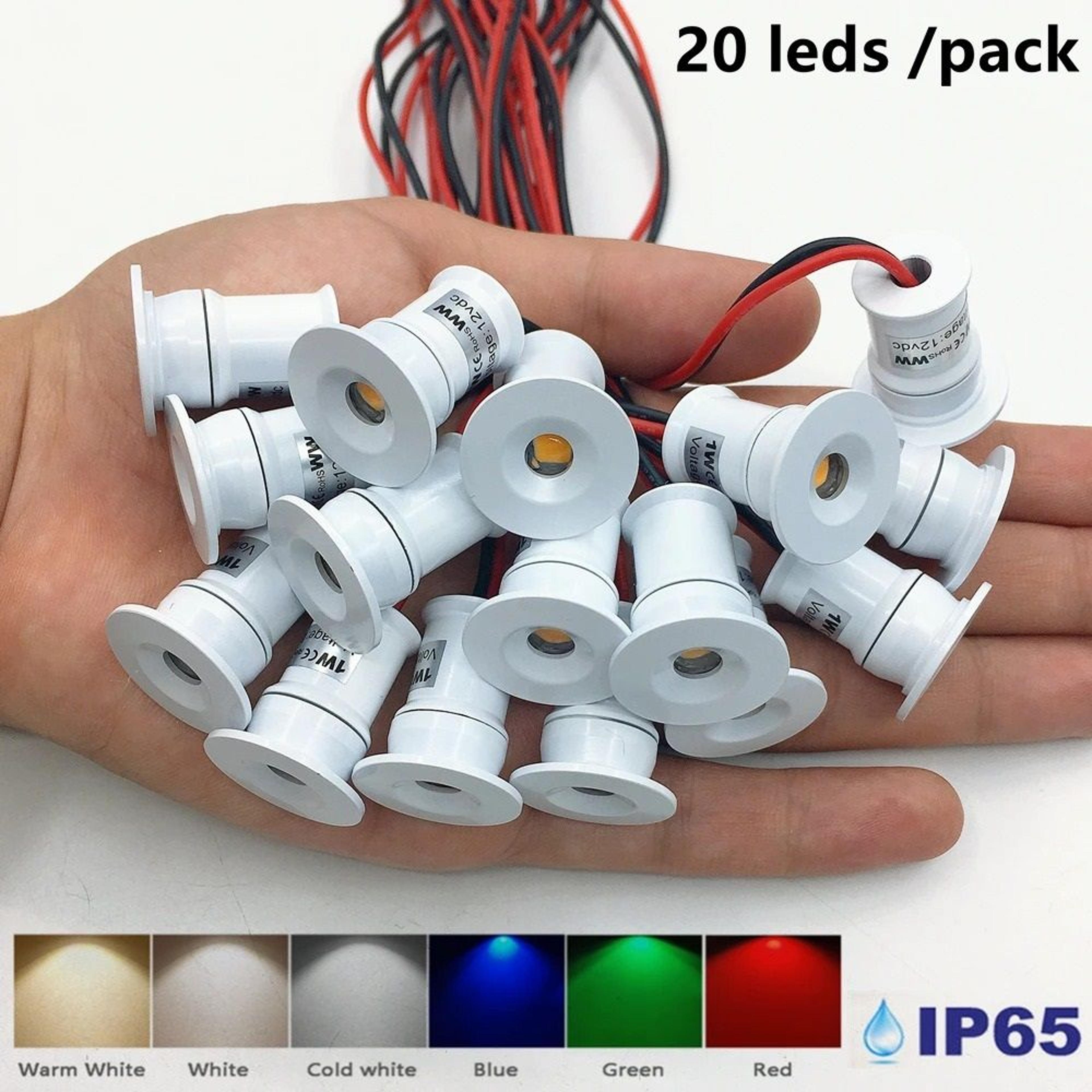 20 piece led spotlight set 1w recessed ceiling downlight 12v 3v 24v dimmable cabinet lamp