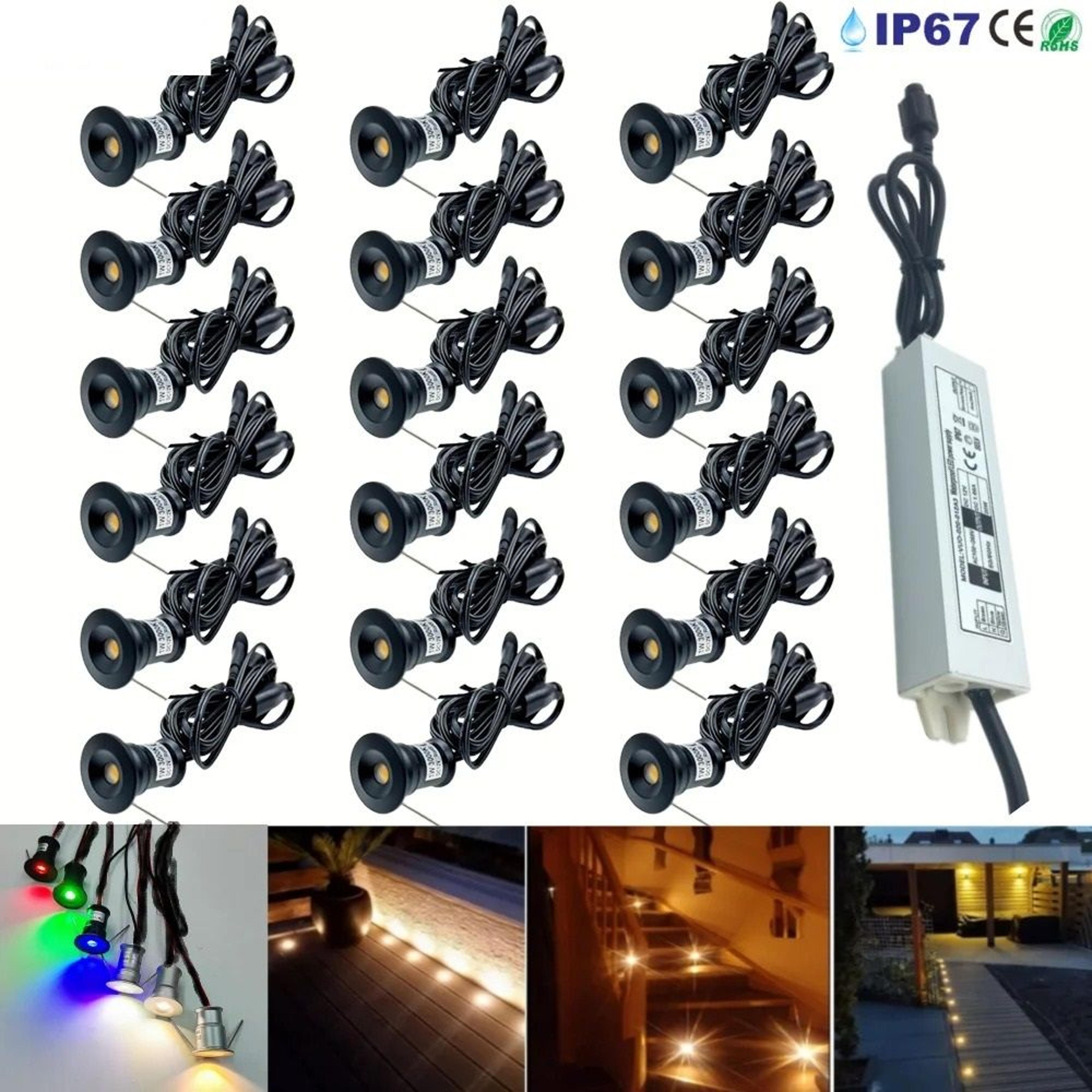 ip67 small outdoor 1w 12v waterproof led deck light ground staircase decor lighting set