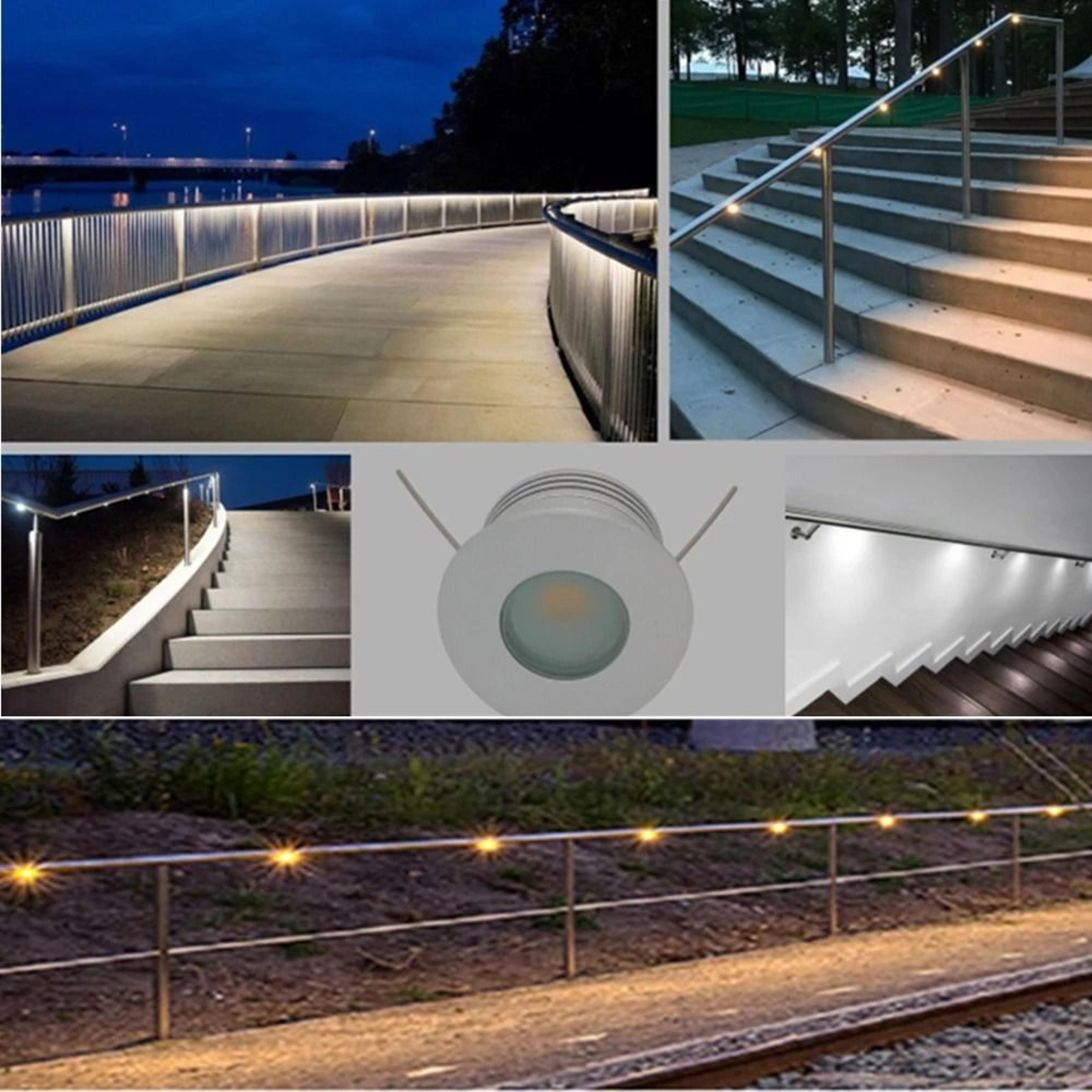 1w outdoor led handrail railing light ip65 waterproof stair lamp 12v recessed terrace spot