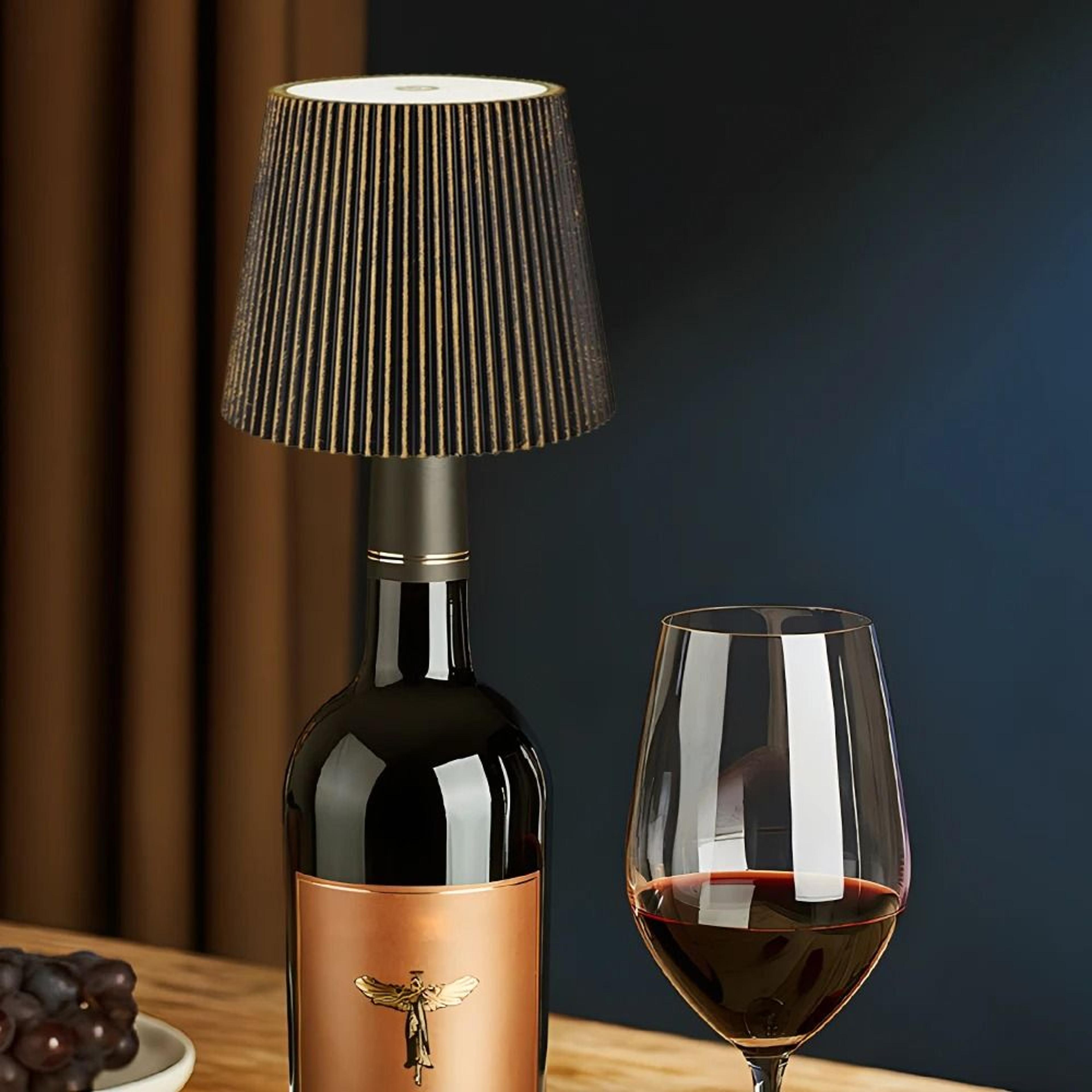 wireless wine bottle lamp head portable touch led light 3 color modes dimmable usb rechargeable