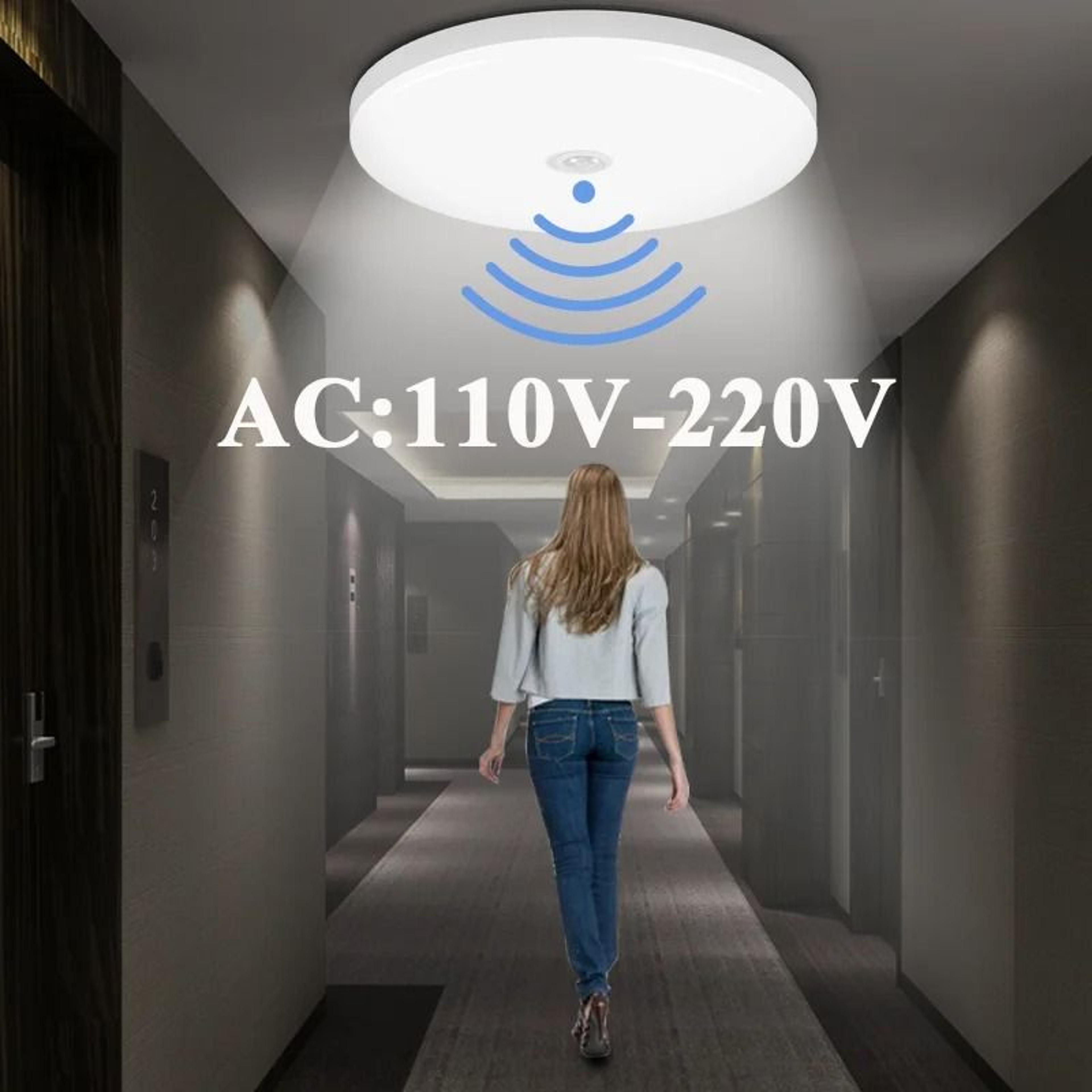 motion sensor led ceiling lamp 110v 220v surface mounted pir light living room panel fixture