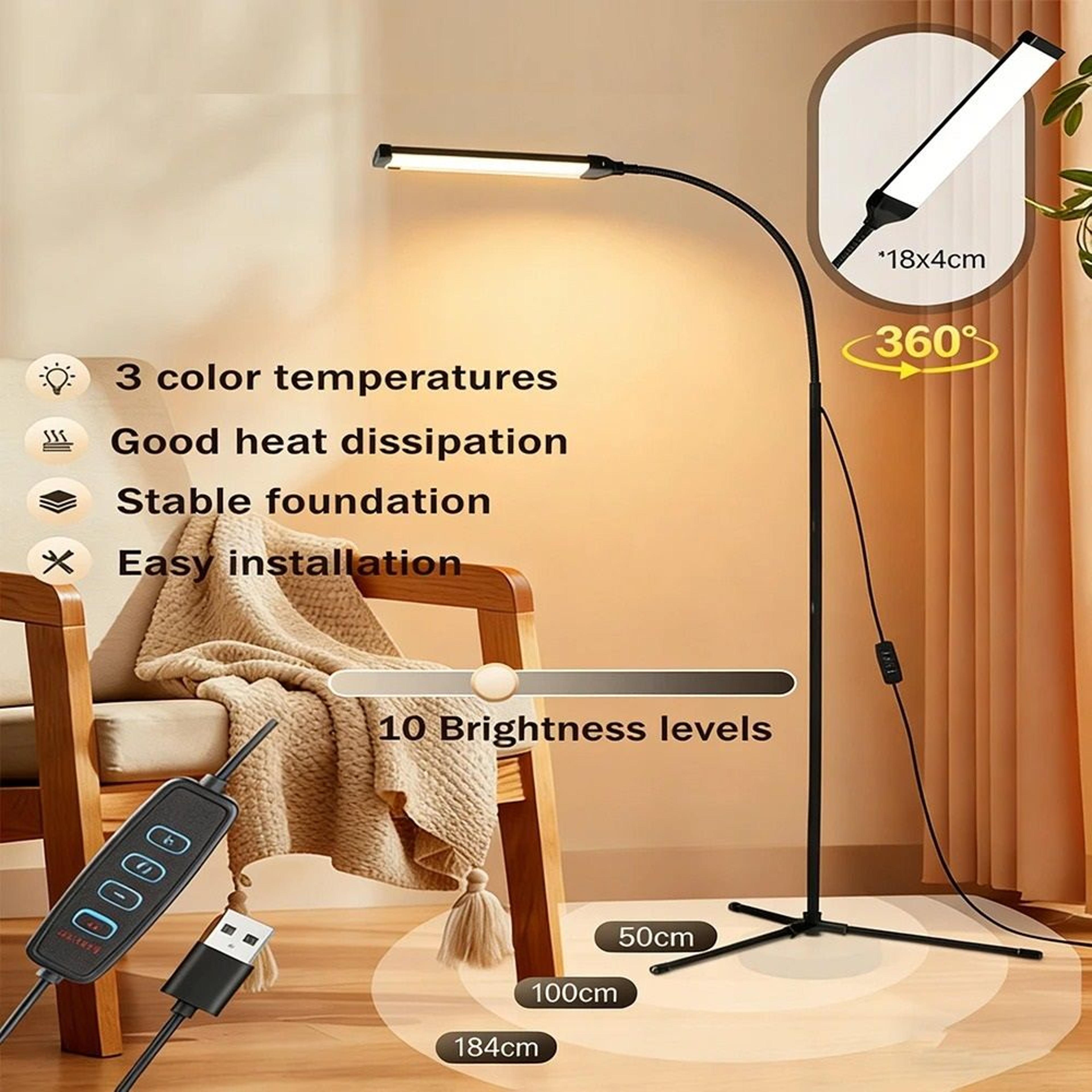 modern dimmable led floor lamp 7w tall reading light standing lamp living room bedroom