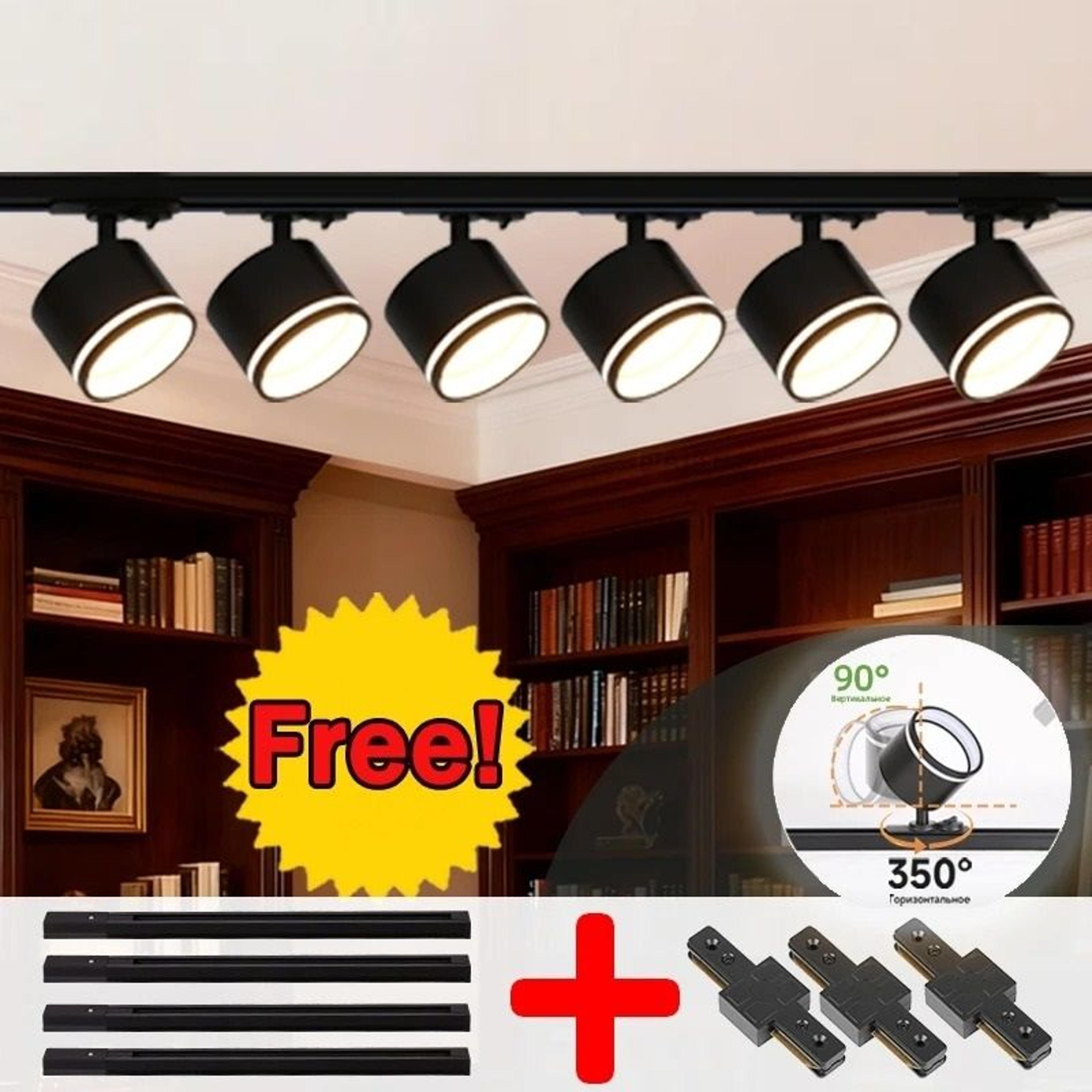 led track light 3 colors rail spot light 110-220v ceiling lamp living room home decor