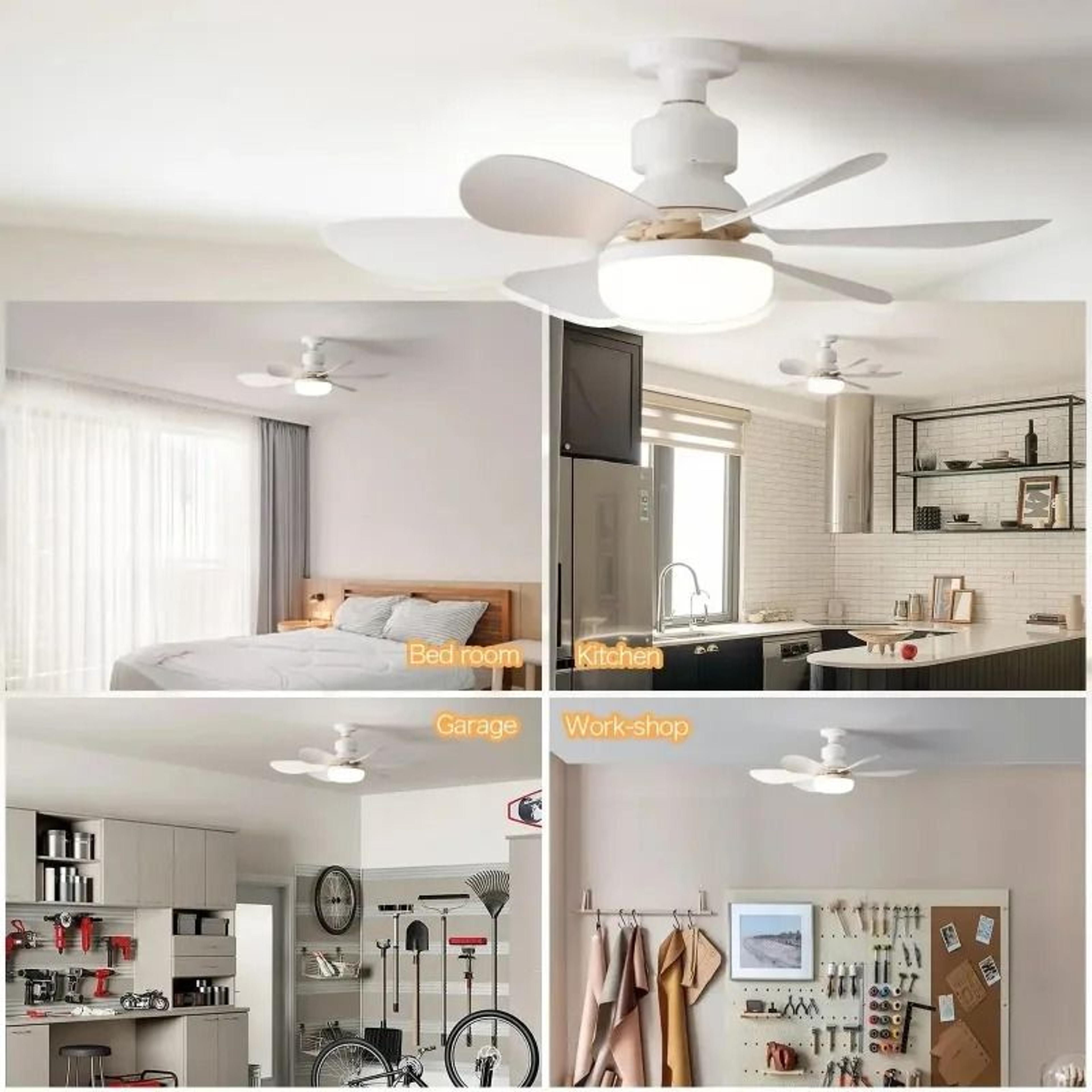 screw in ceiling fan led light 30w 40w remote control overhead lamp living room study fixture