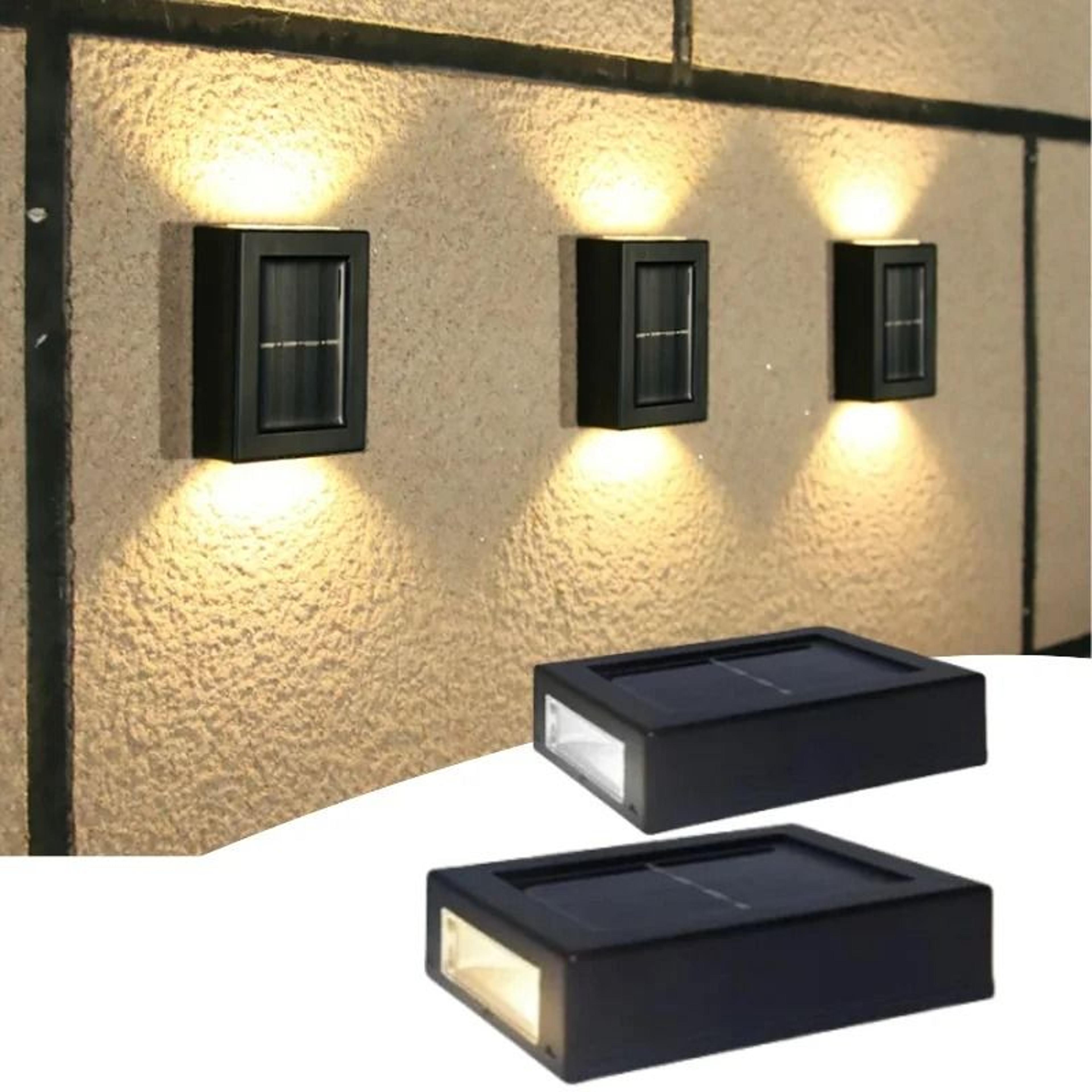 solar up and down outdoor wall light dual beam waterproof spot lamp balcony garden porch street decor