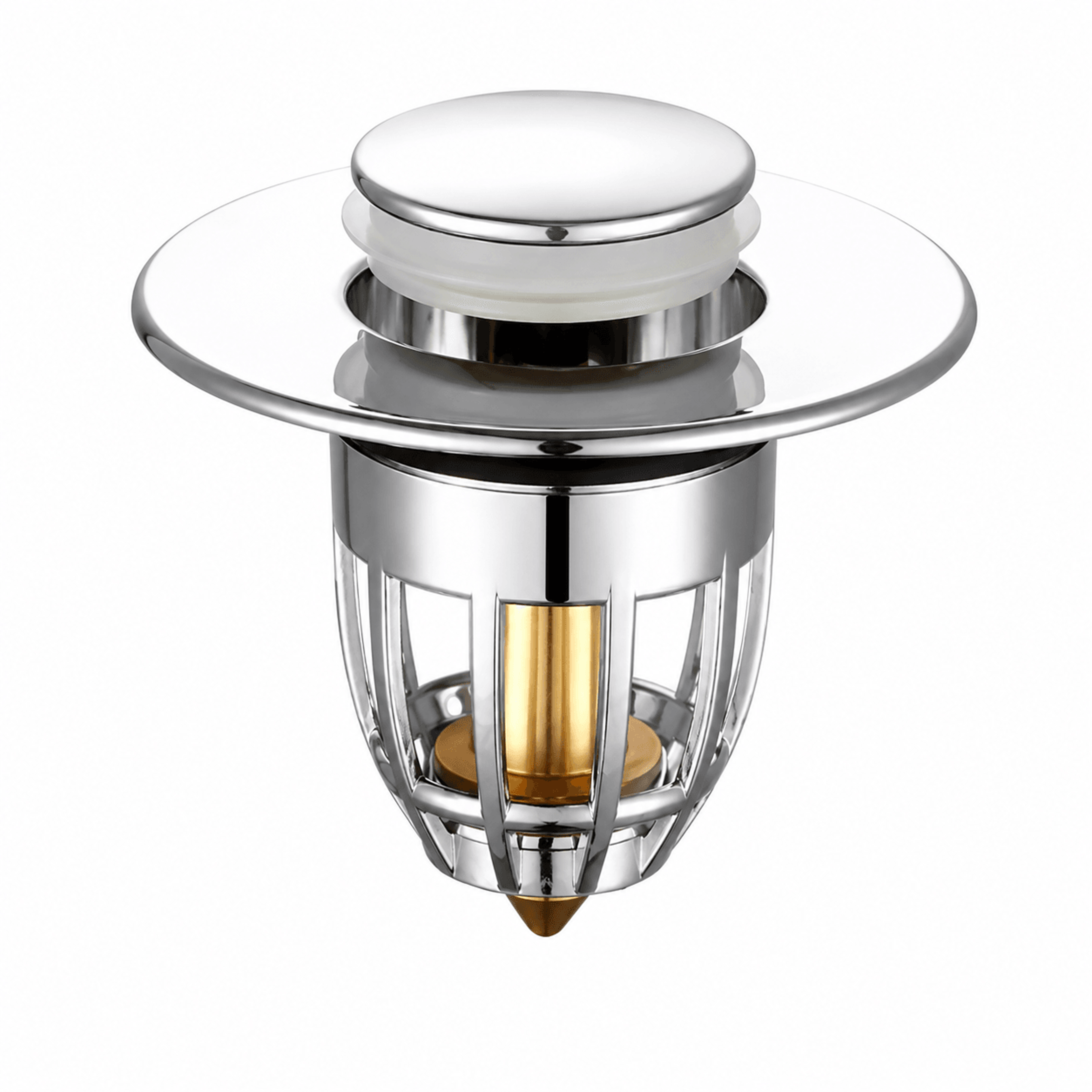universal sink drain stopper with hair catcher pop up basin filter chrome finish