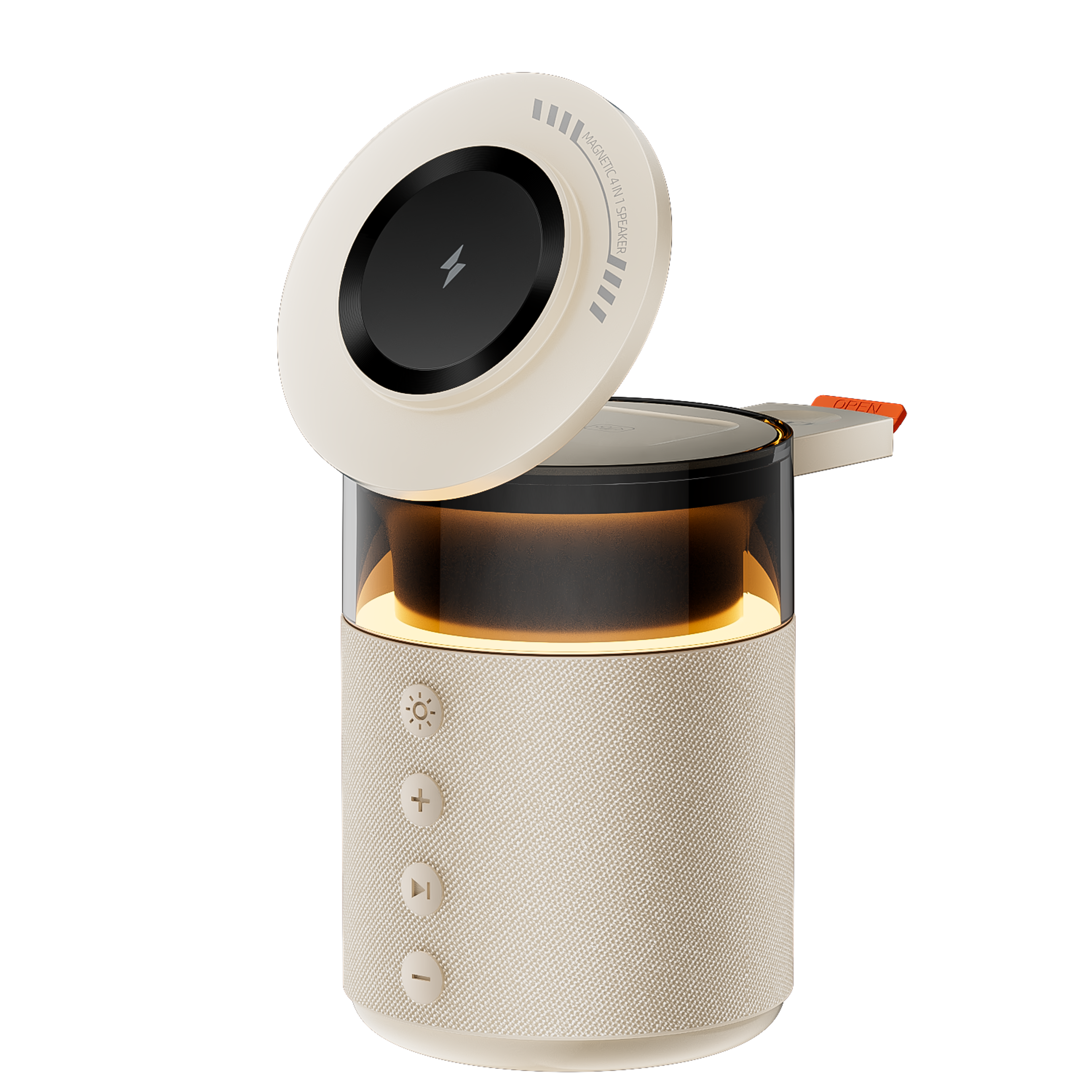 magnetic wireless charging station with speaker night light for iphone watch airpods