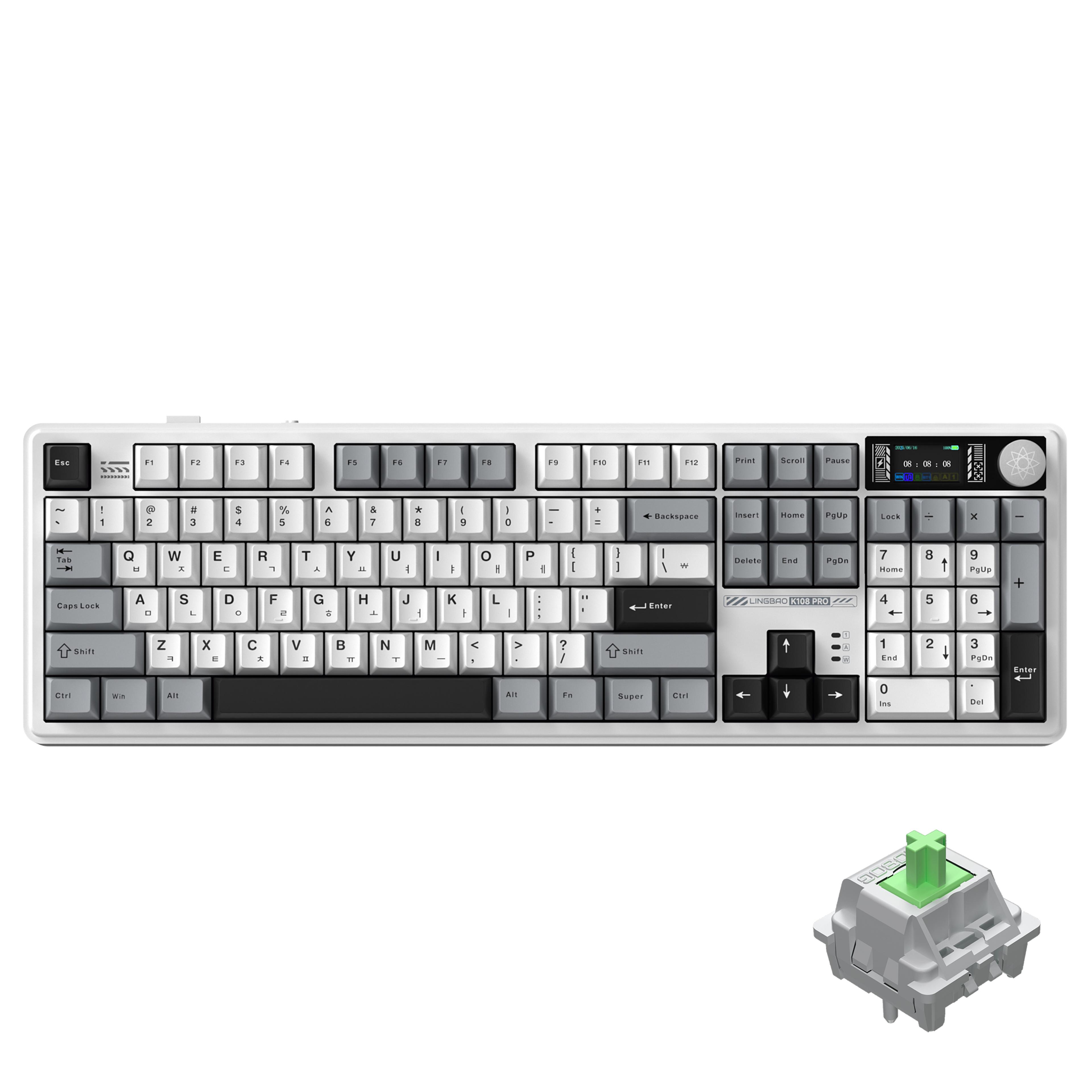 mechanical keyboard tri mode korean macaron pbt keycaps battery