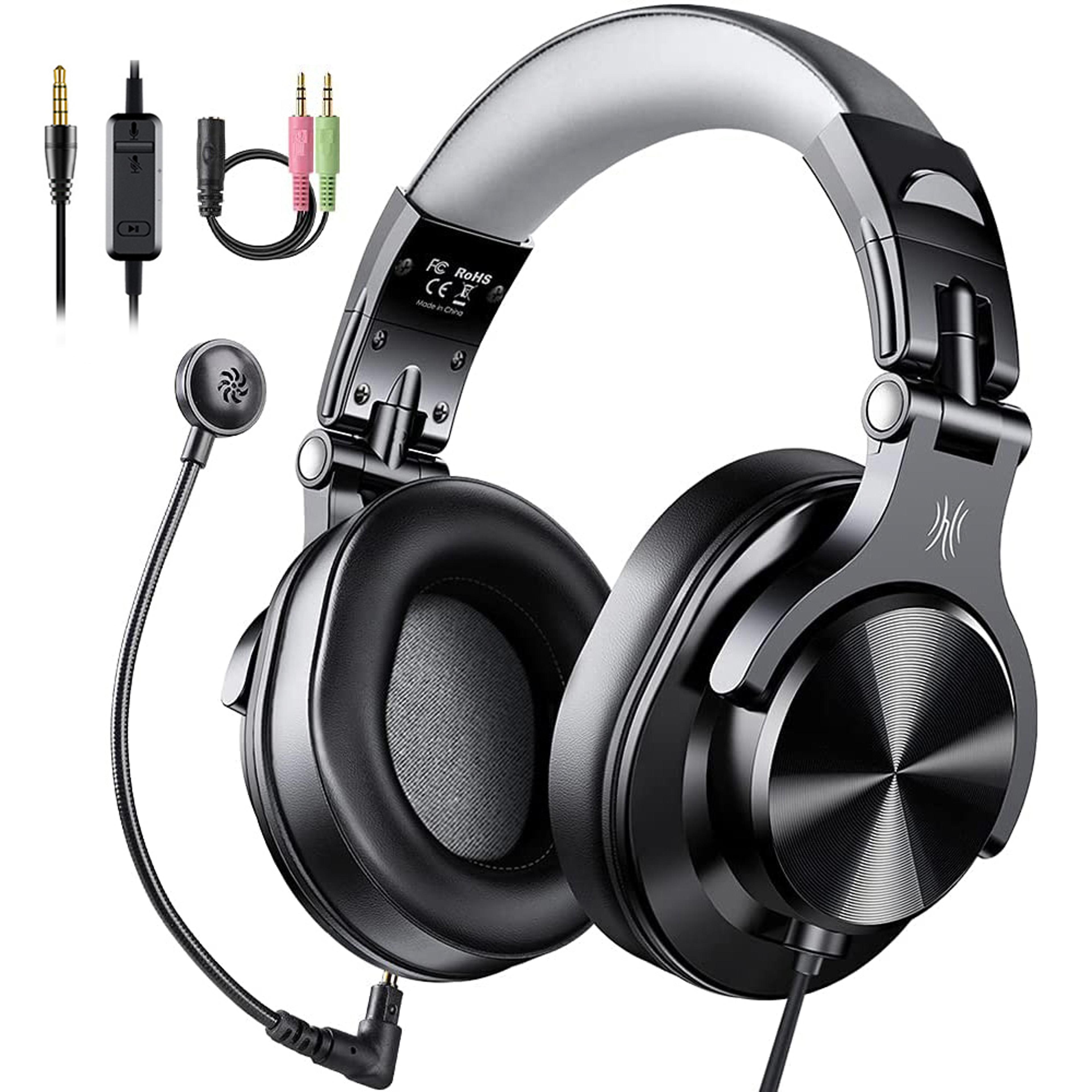 wired gaming headset with detachable mic for pc xbox