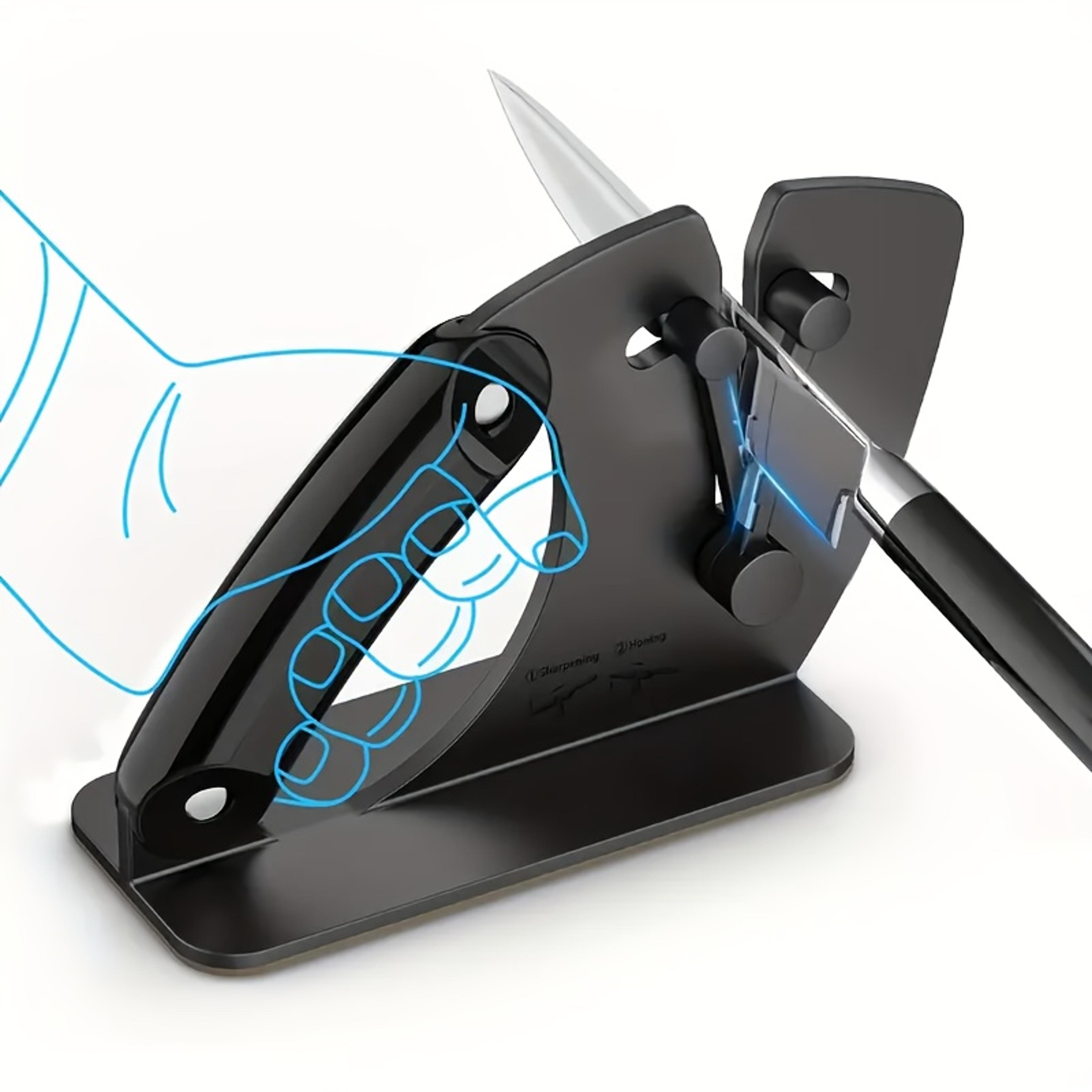 professional knife sharpening system with guided sharpening stone for kitchen and chef knives