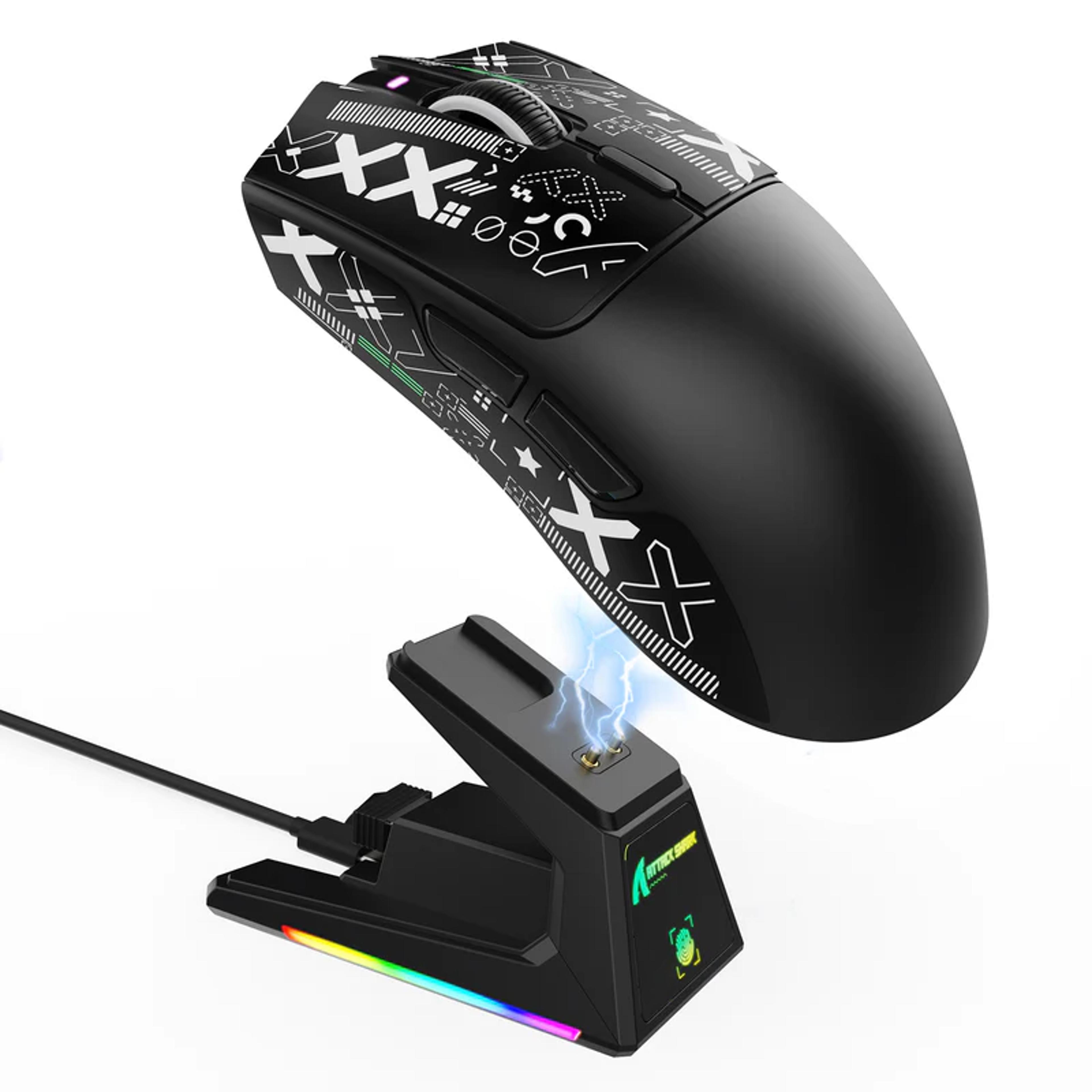 wireless gaming mouse with rgb charging dock
