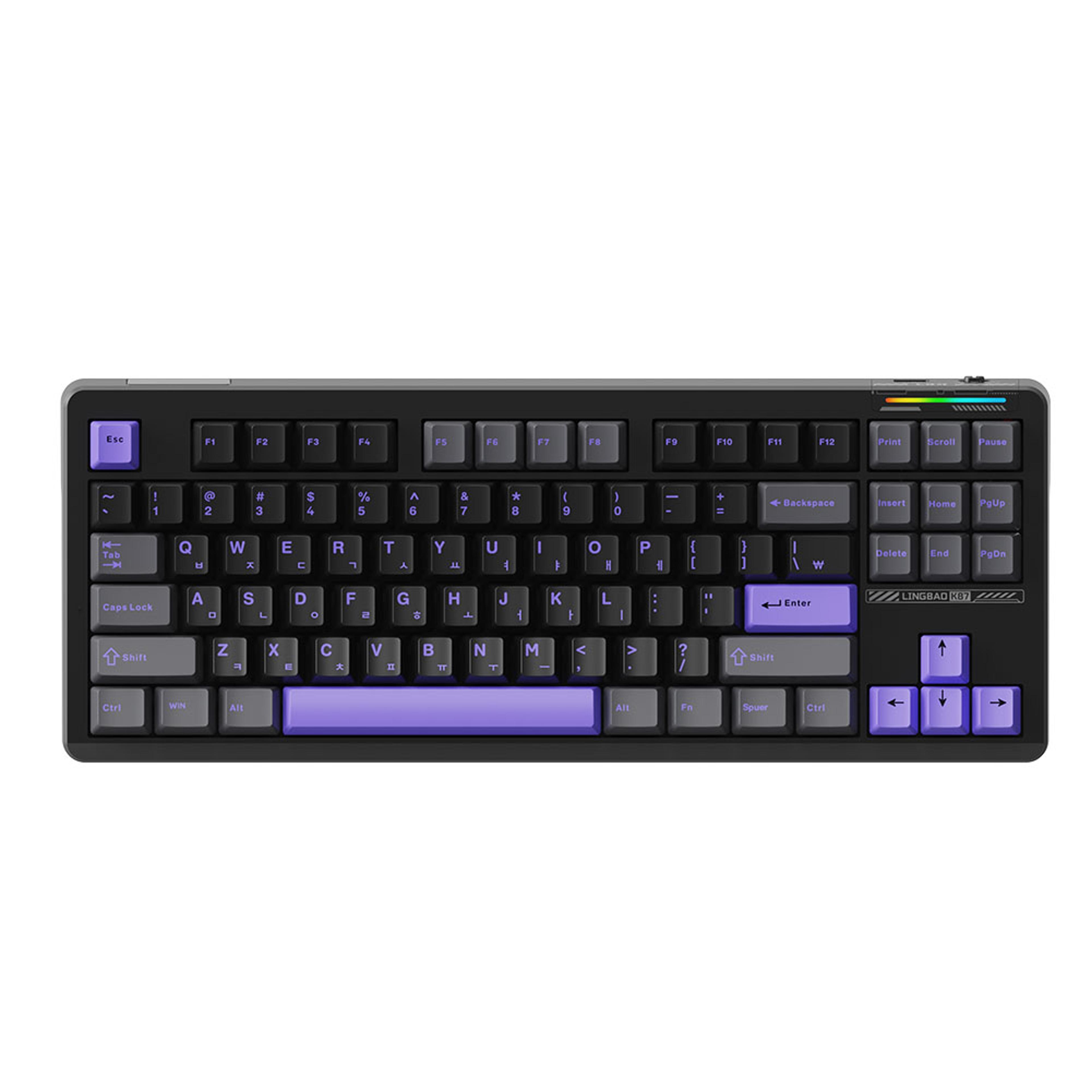 wireless mechanical keyboard korean pbt keycaps rgb hot swap