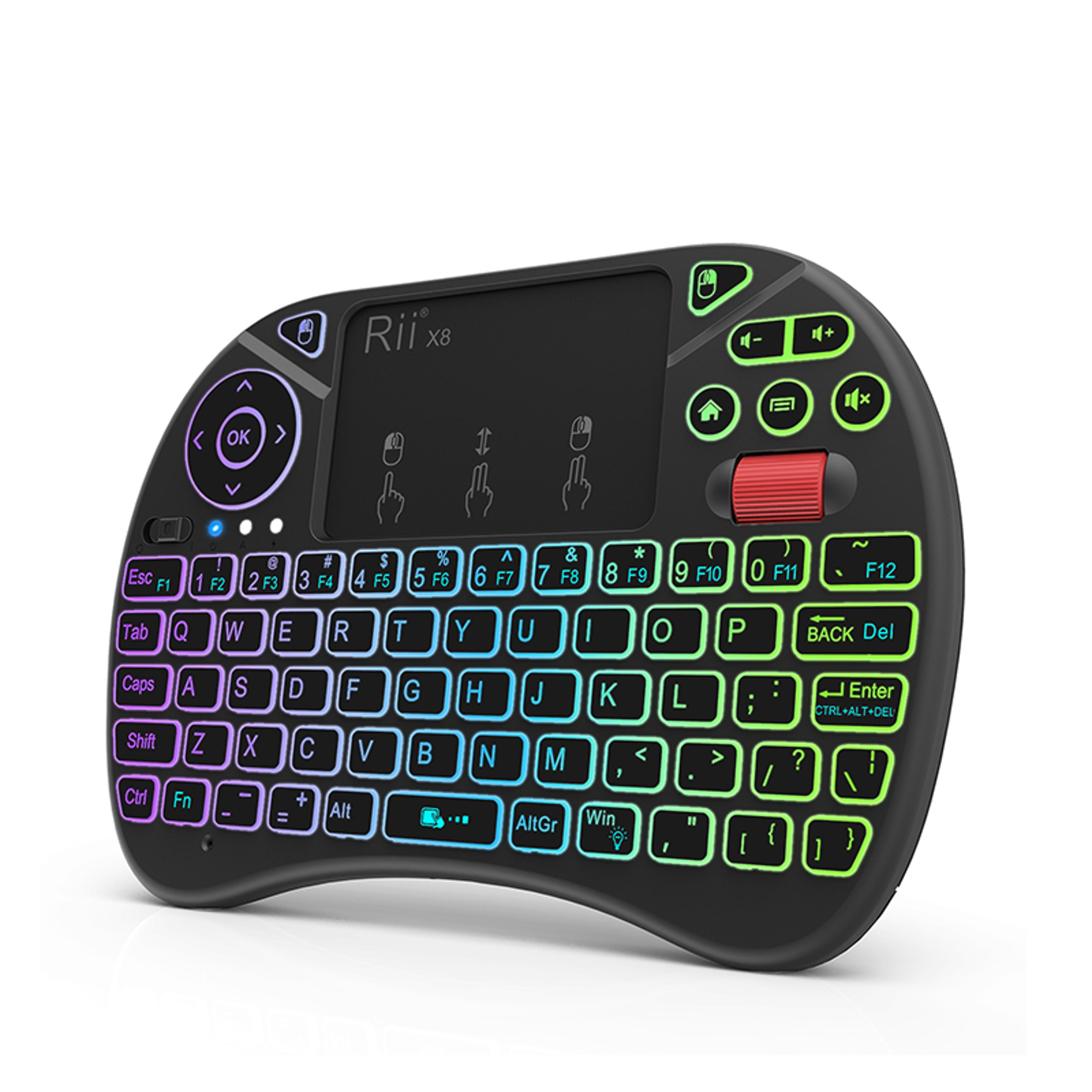 mini wireless keyboard with touchpad and rgb backlight