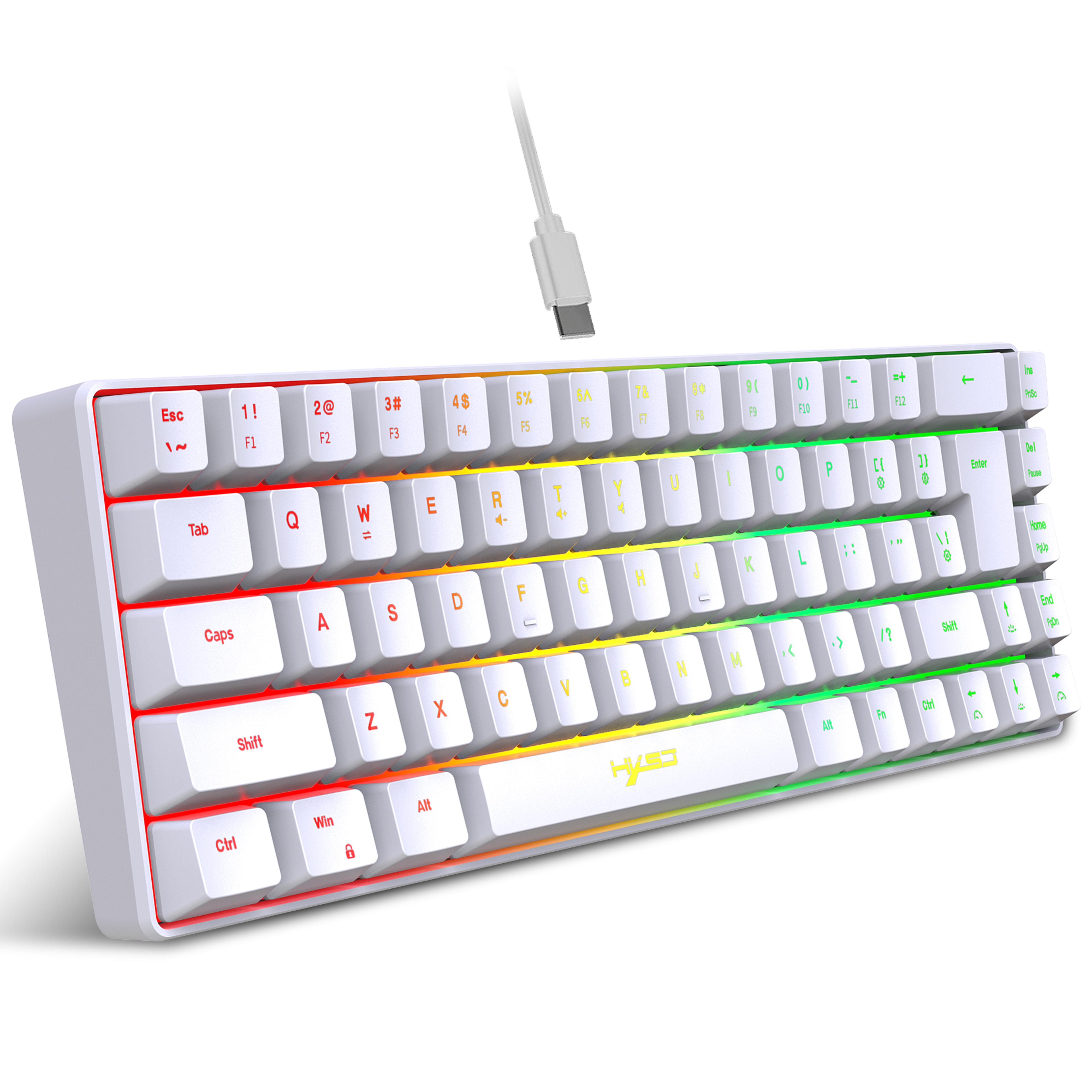 key rgb wired gaming keyboard compact usb keyboard for pc and laptop