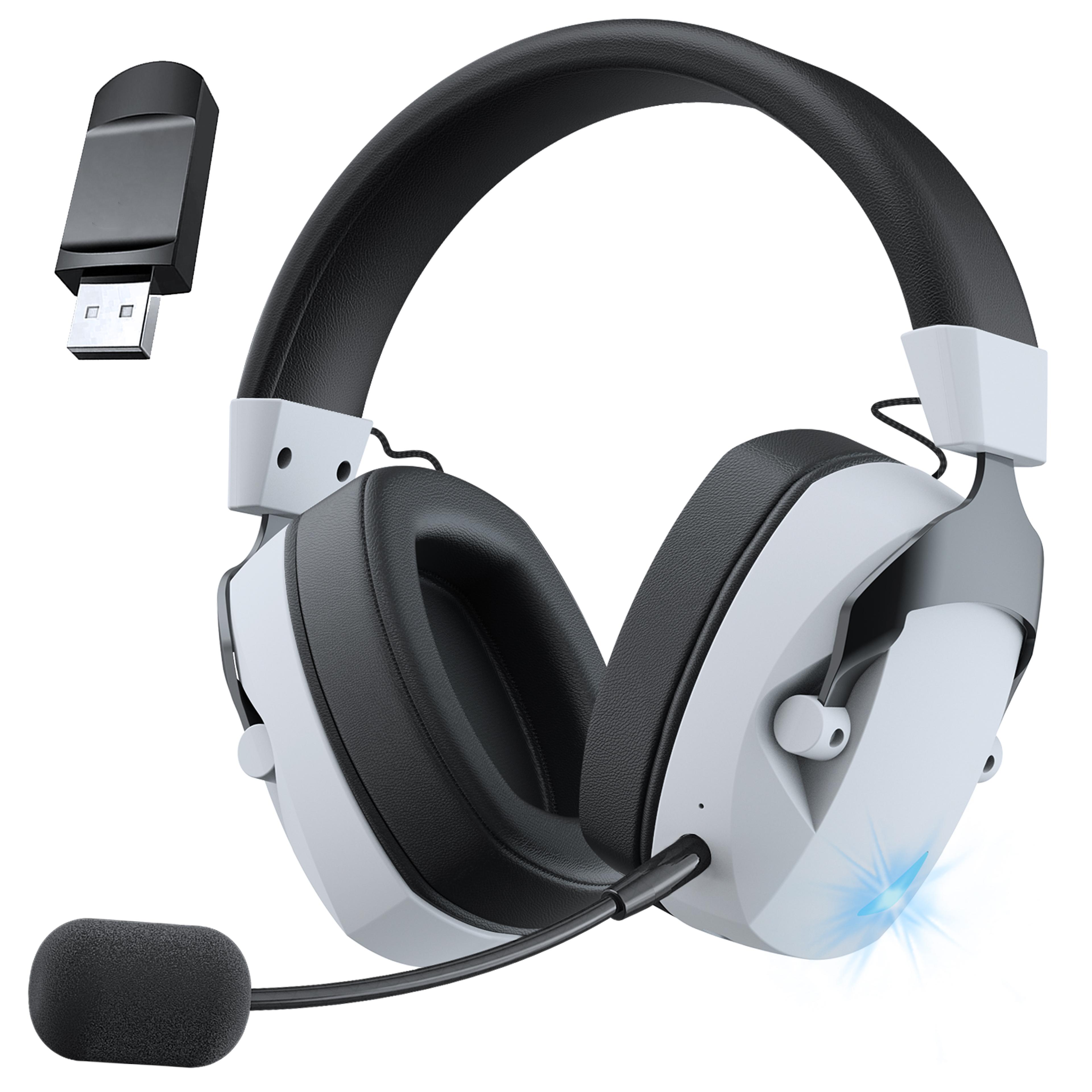 wireless gaming headset with bluetooth microphone for pc switch