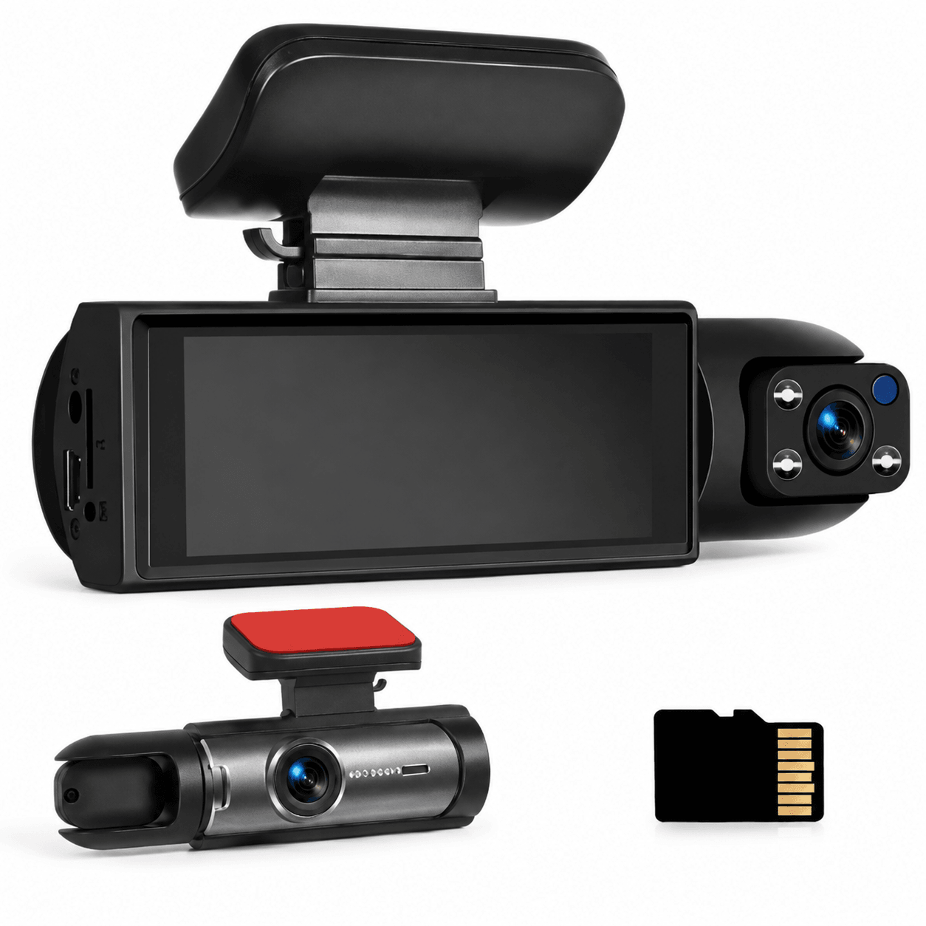 dual lens dash camera front rear car recorder with night vision and g sensor