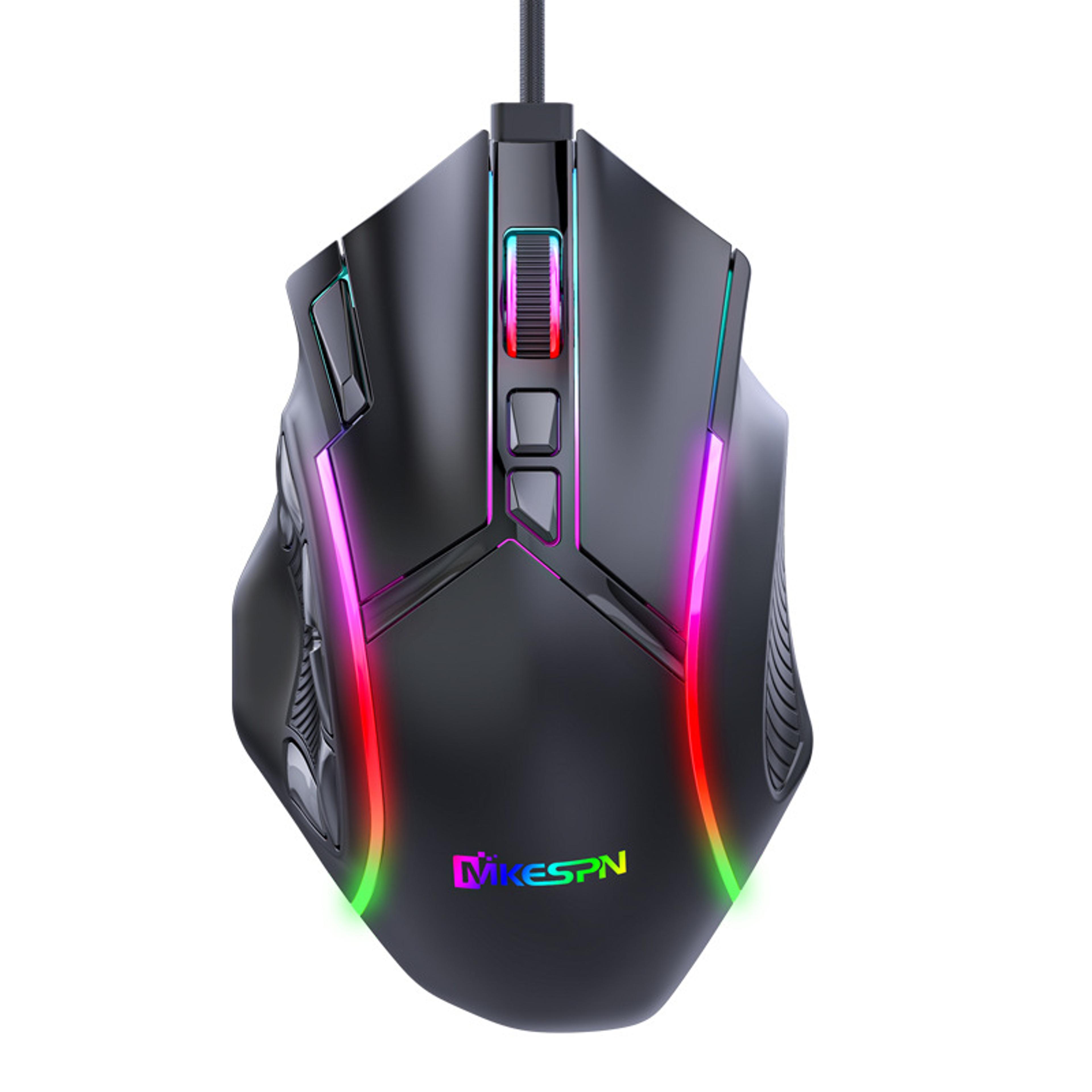key rgb gaming mouse with adjustable weight macro buttons for pc laptop gaming