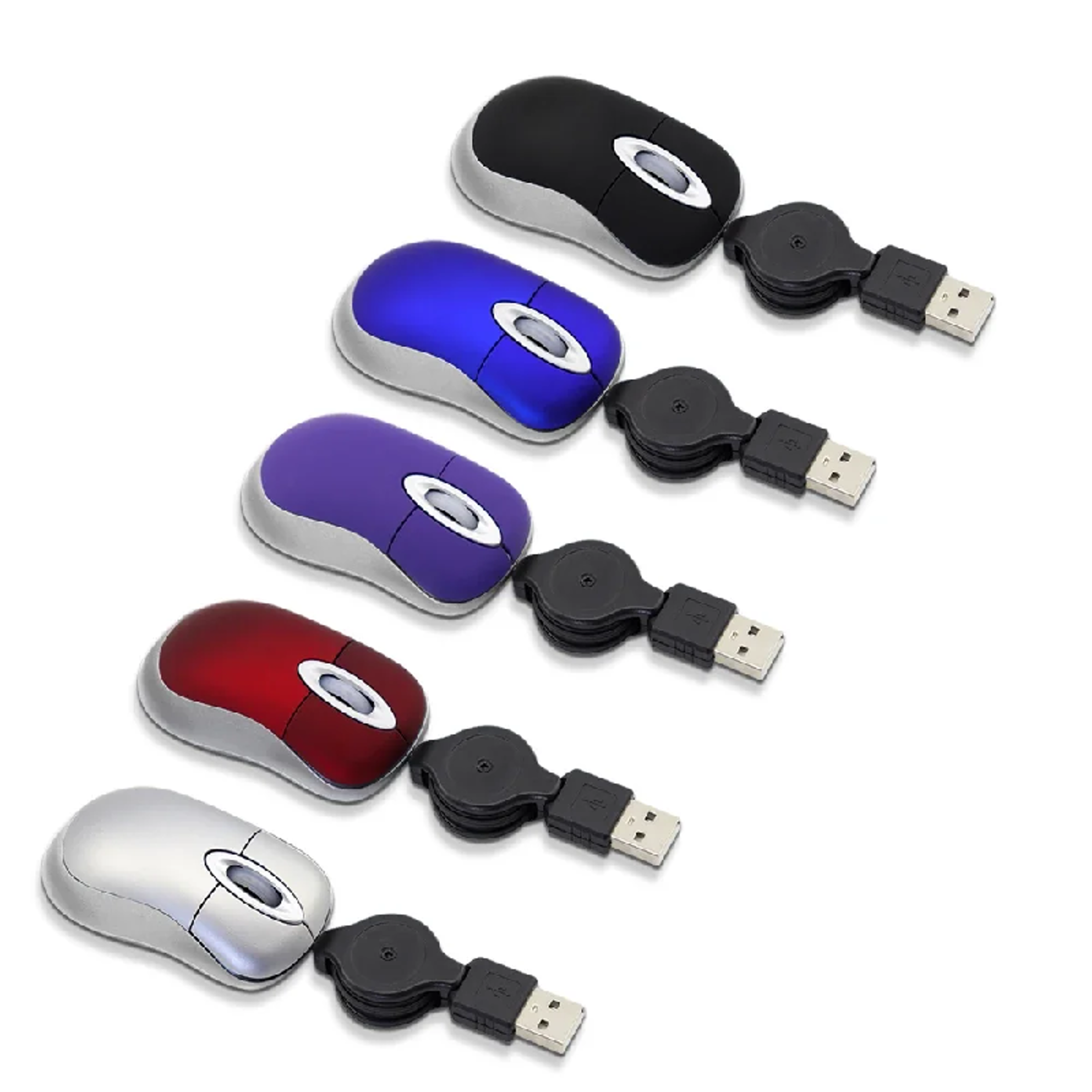 portable mini wired mouse with retractable usb cable dpi