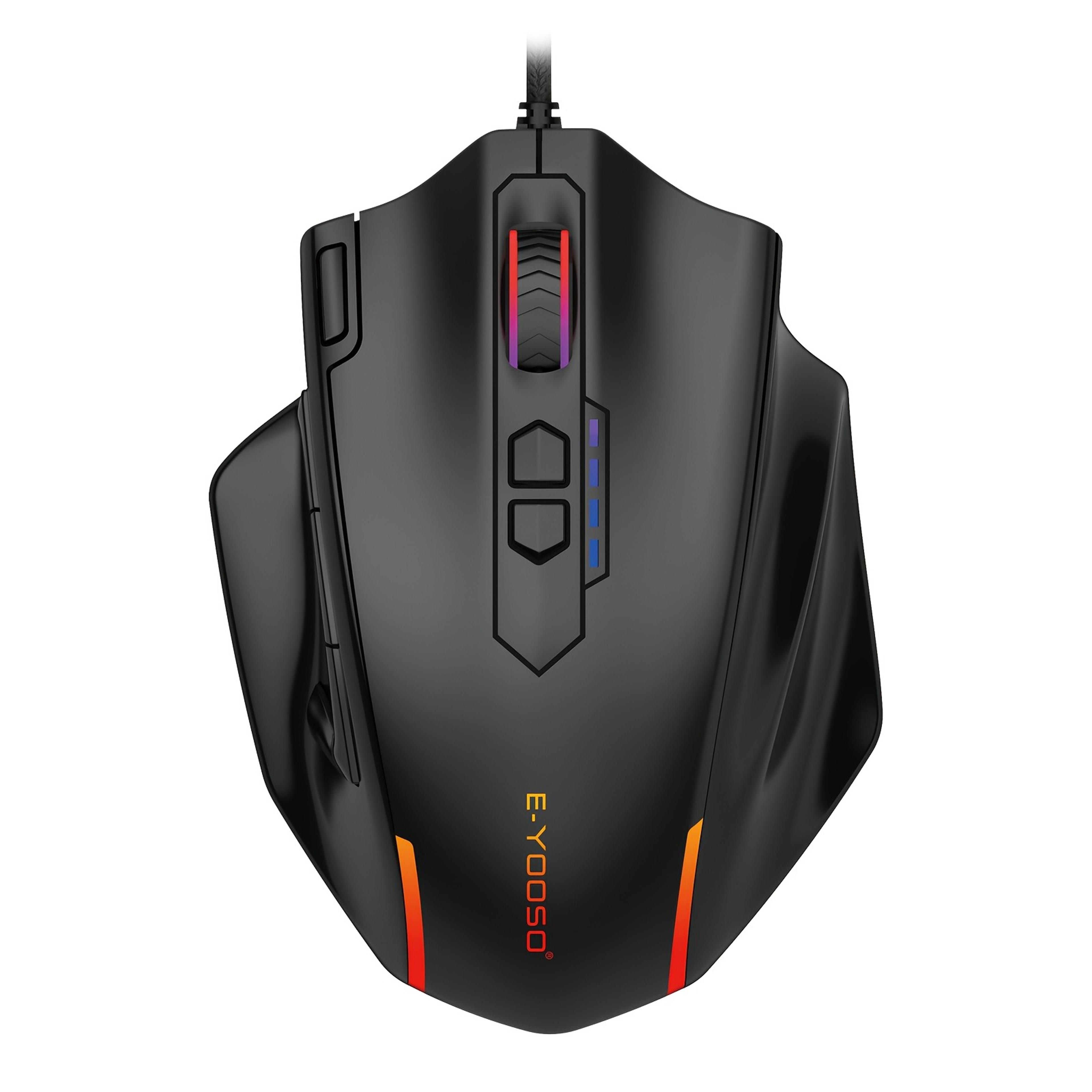 large rgb wired gaming mouse with side buttons for pc laptop and mac