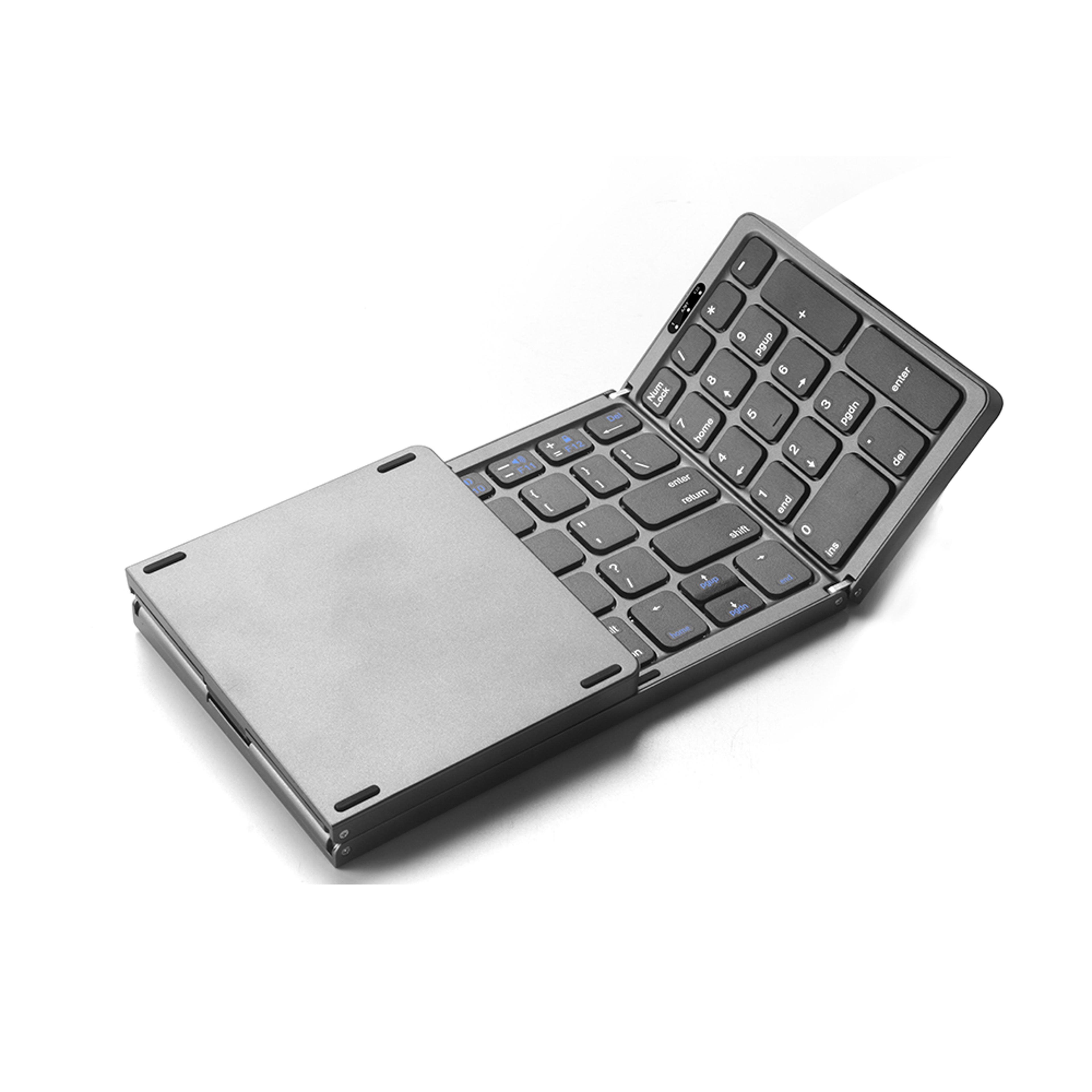 foldable bluetooth keyboard with numeric keypad for laptop tablet and phone