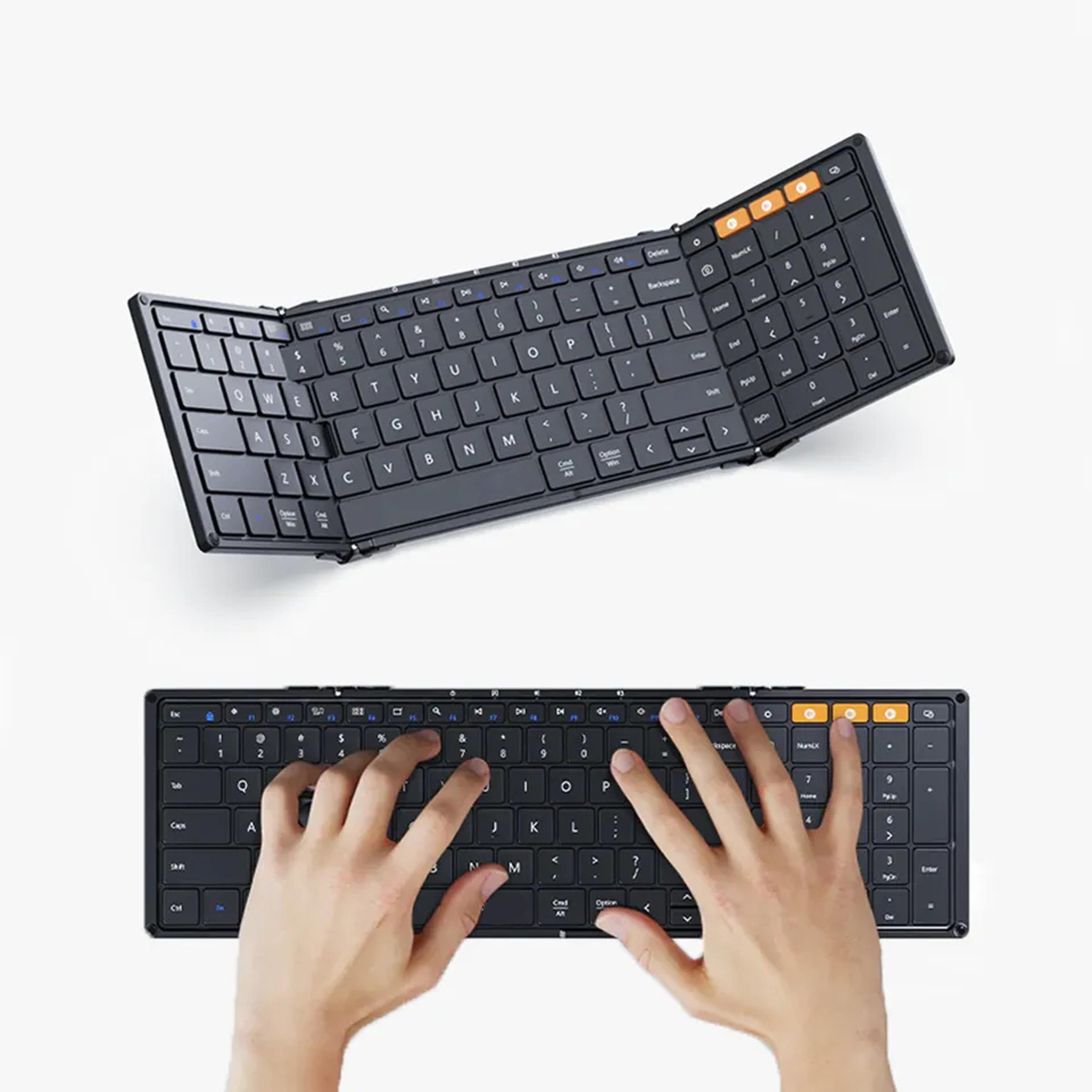 foldable bluetooth keyboard full size wireless travel keyboard with numeric keypad