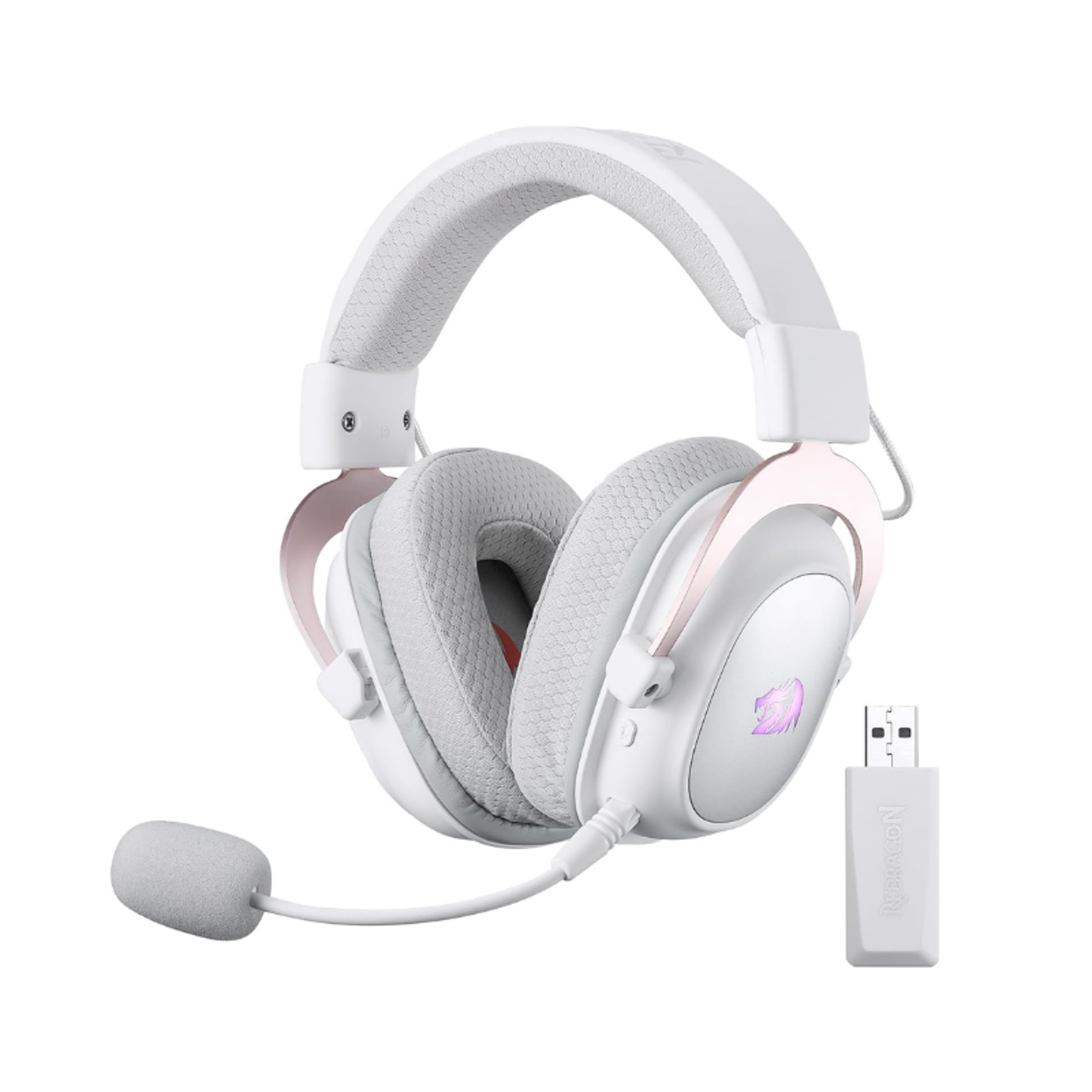 redragon pro wireless gaming headset with surround sound and rgb