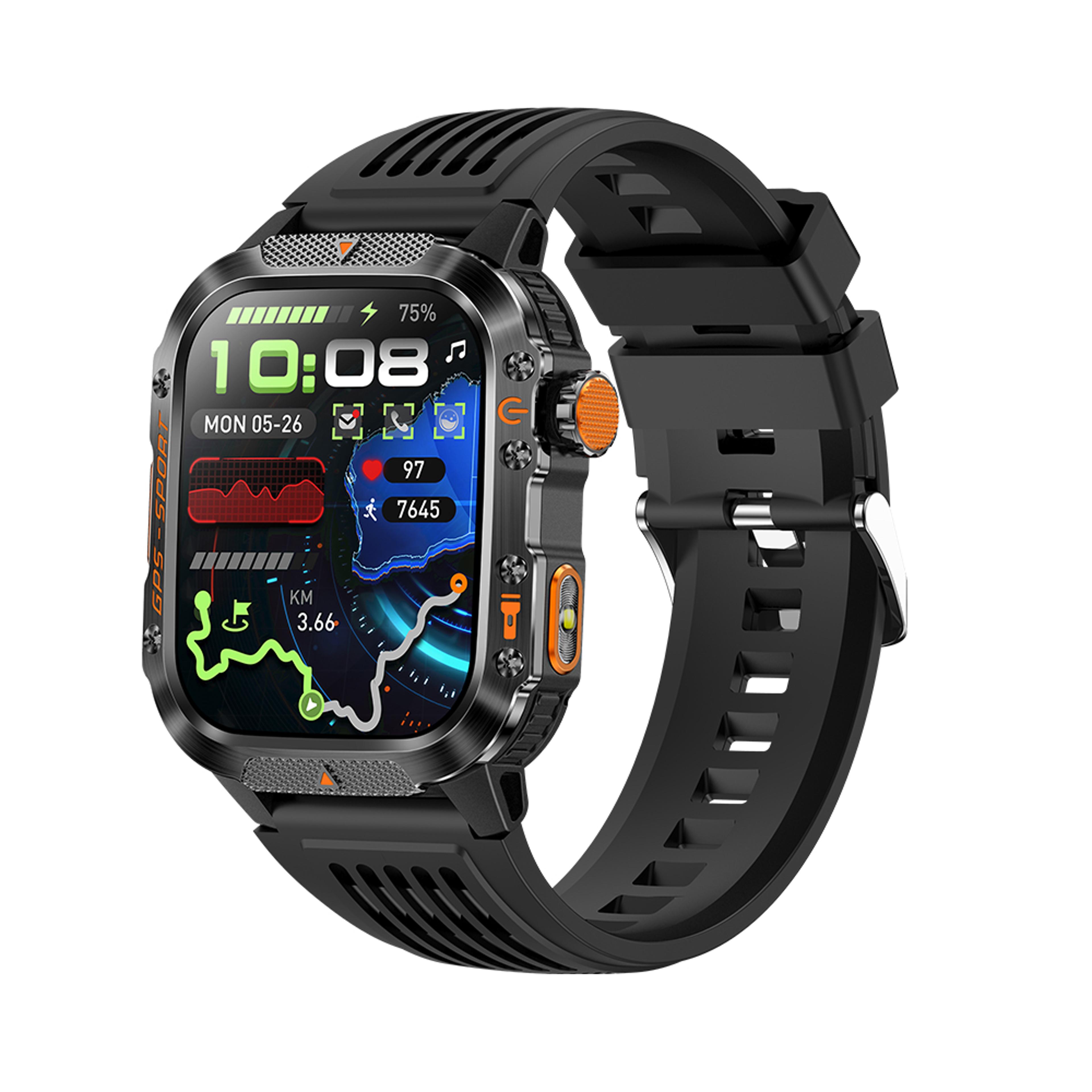 rugged gps military smartwatch with compass and waterproof design