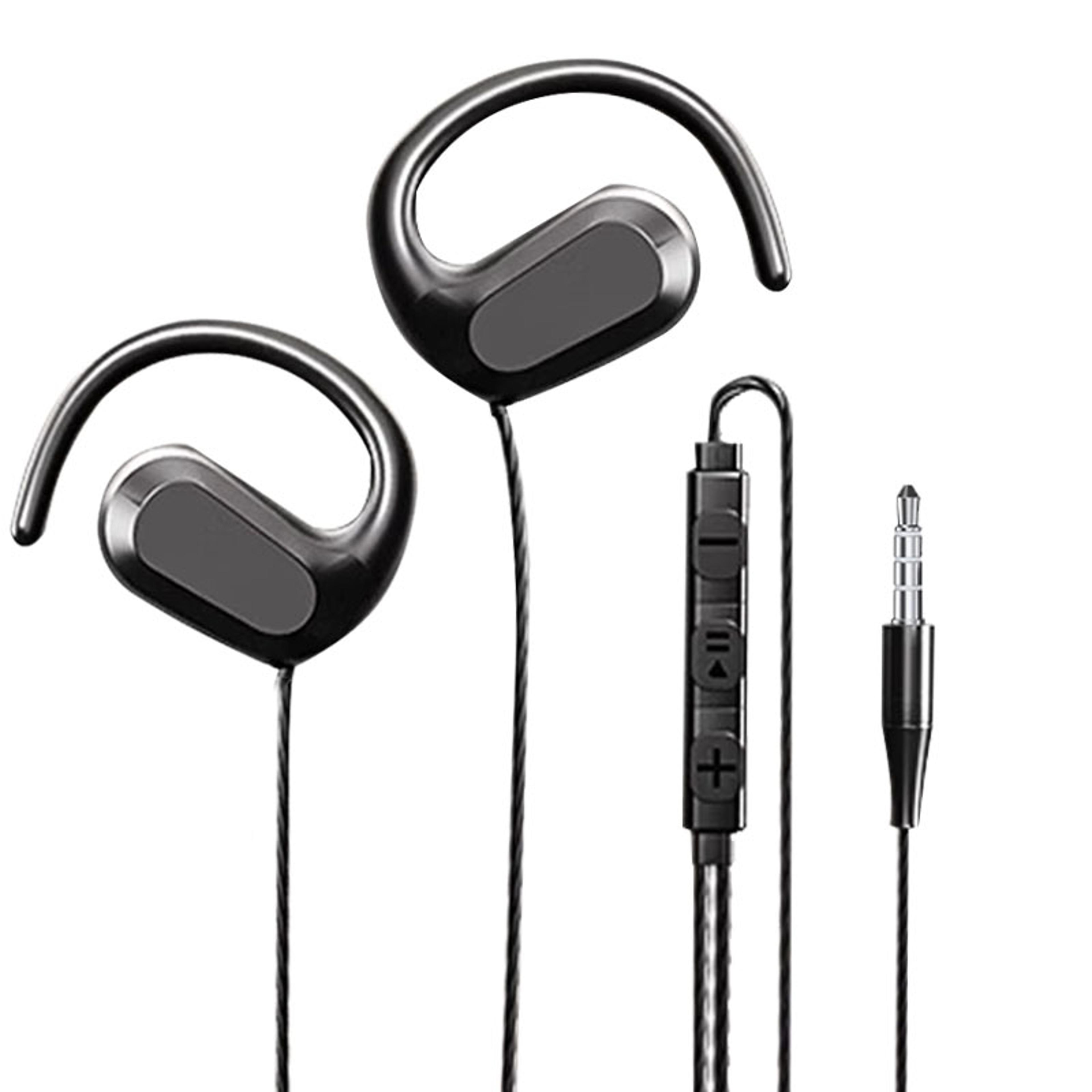 wired open ear air conduction headphones with mic for sports gaming and calls