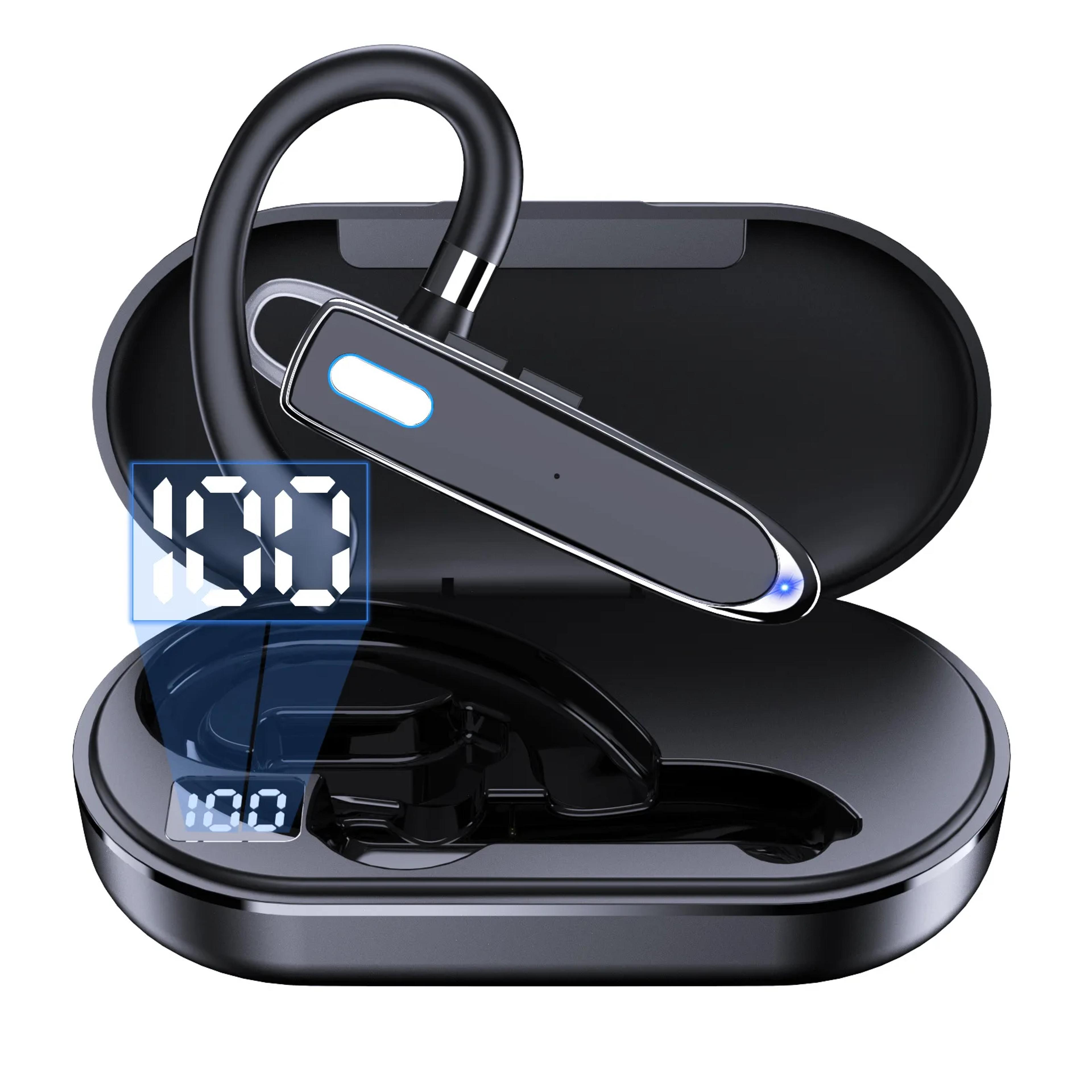 wireless bluetooth headset with enc noise cancelling microphone for calls and driving