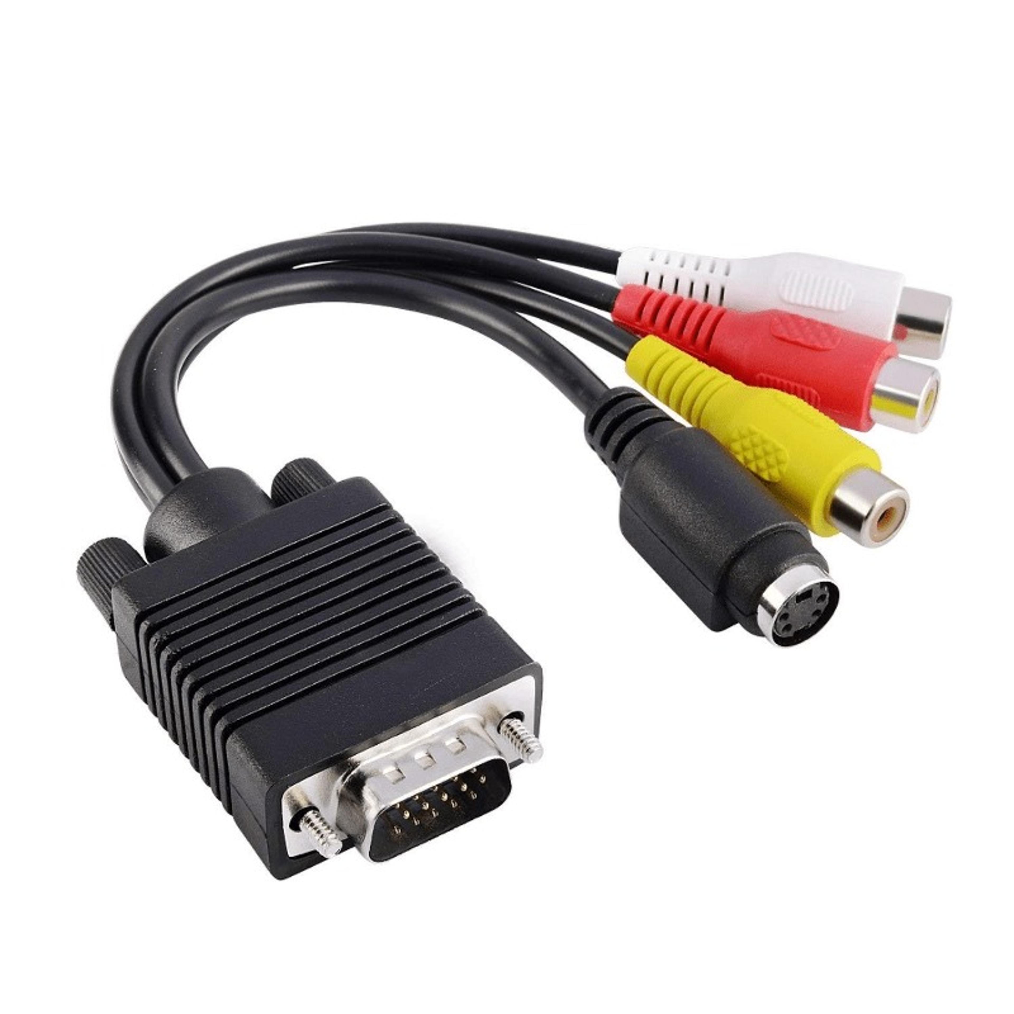 vga to s video adapter with rca composite tv out for pc laptop