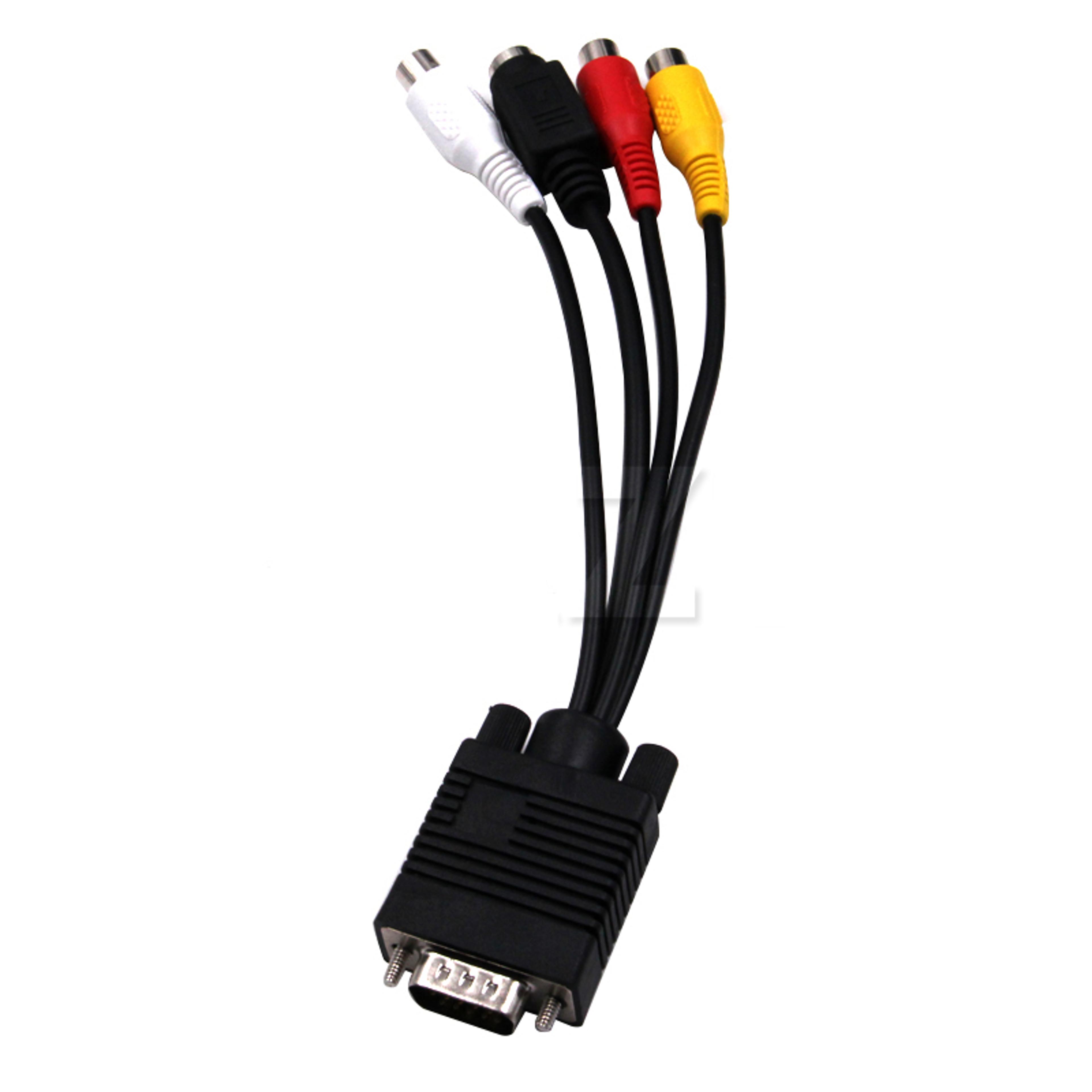 vga to rca and s video tv out adapter cable for pc laptop