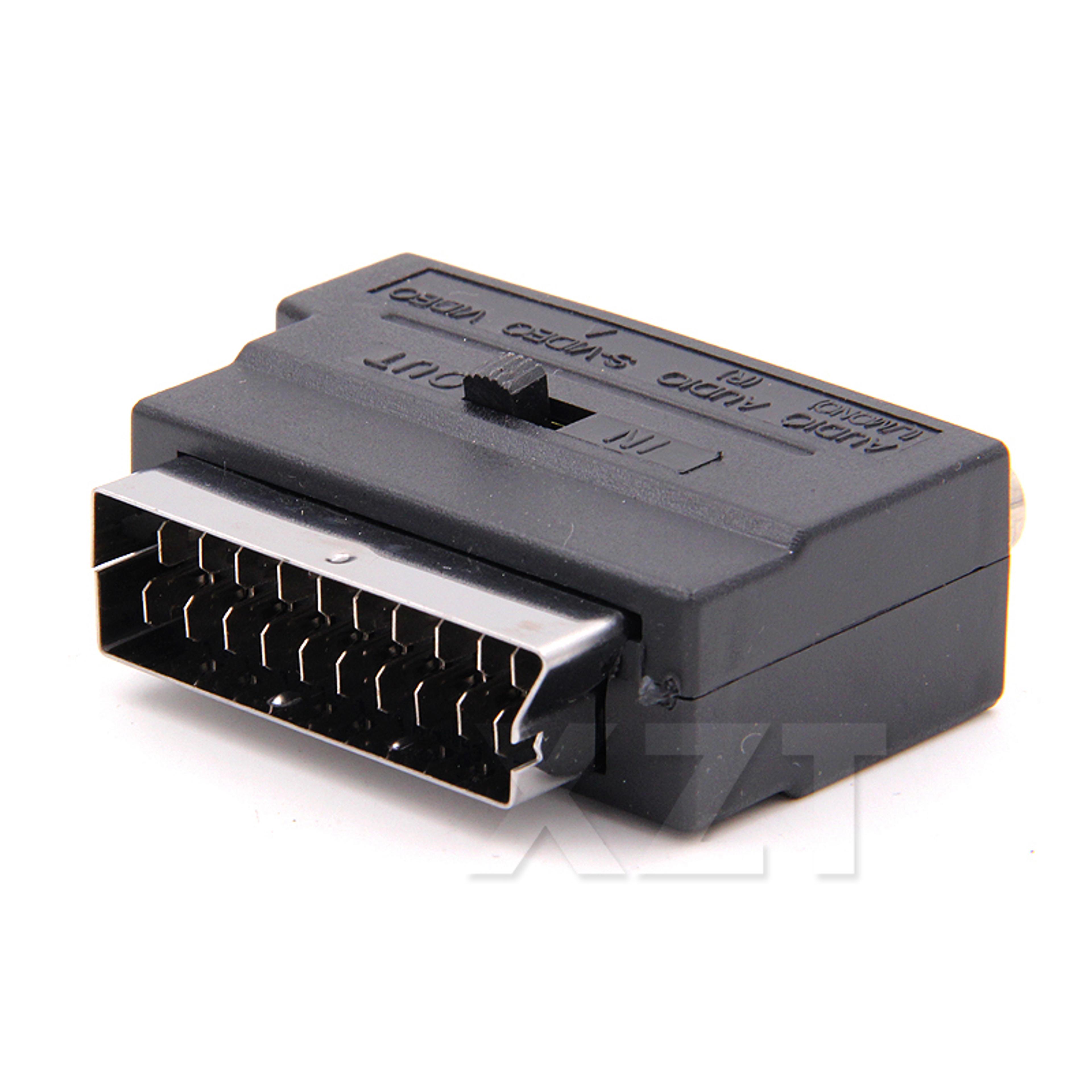 pin scart to rca adapter with s video and in out switch