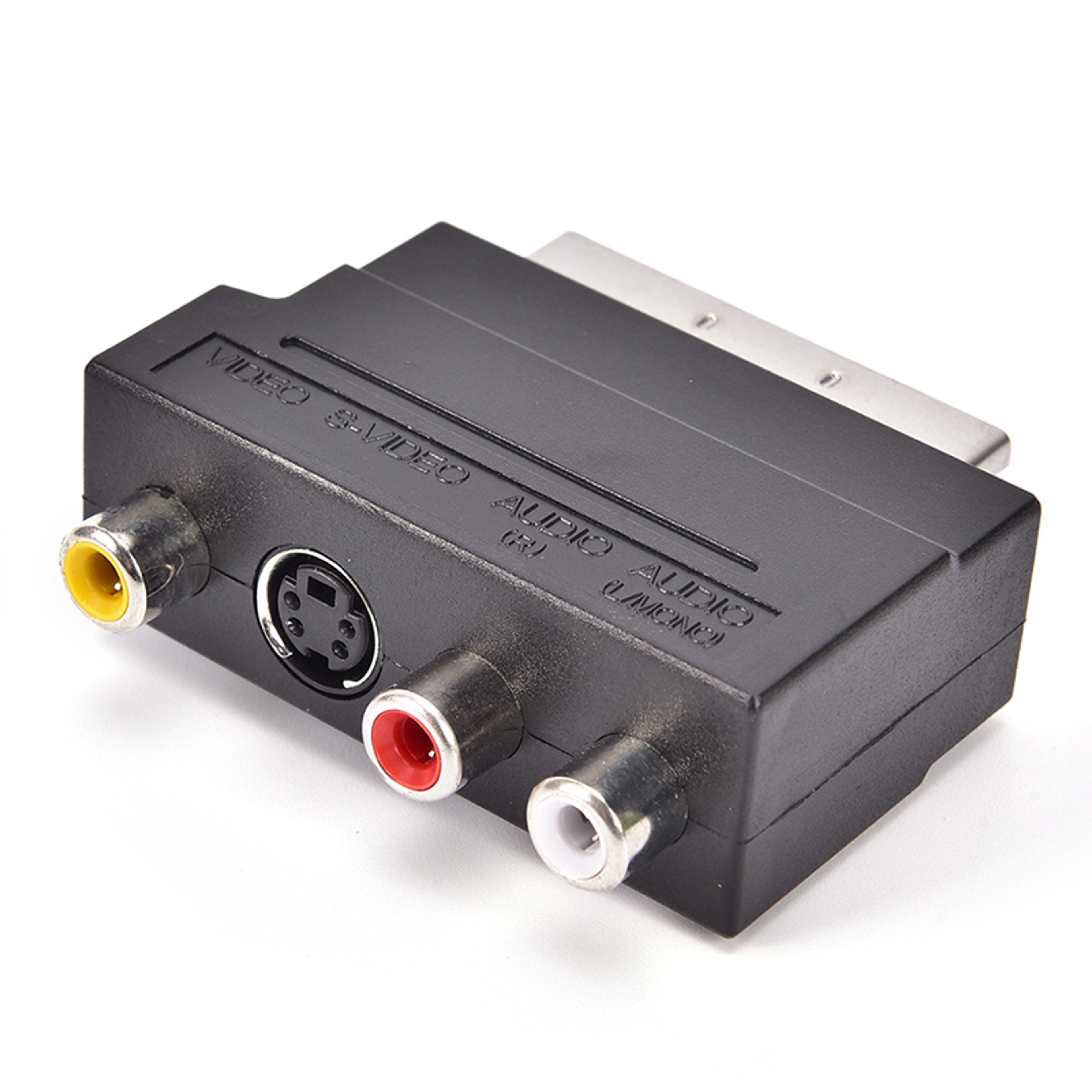 scart to rca and s video adapter for tv dvd recorder projector