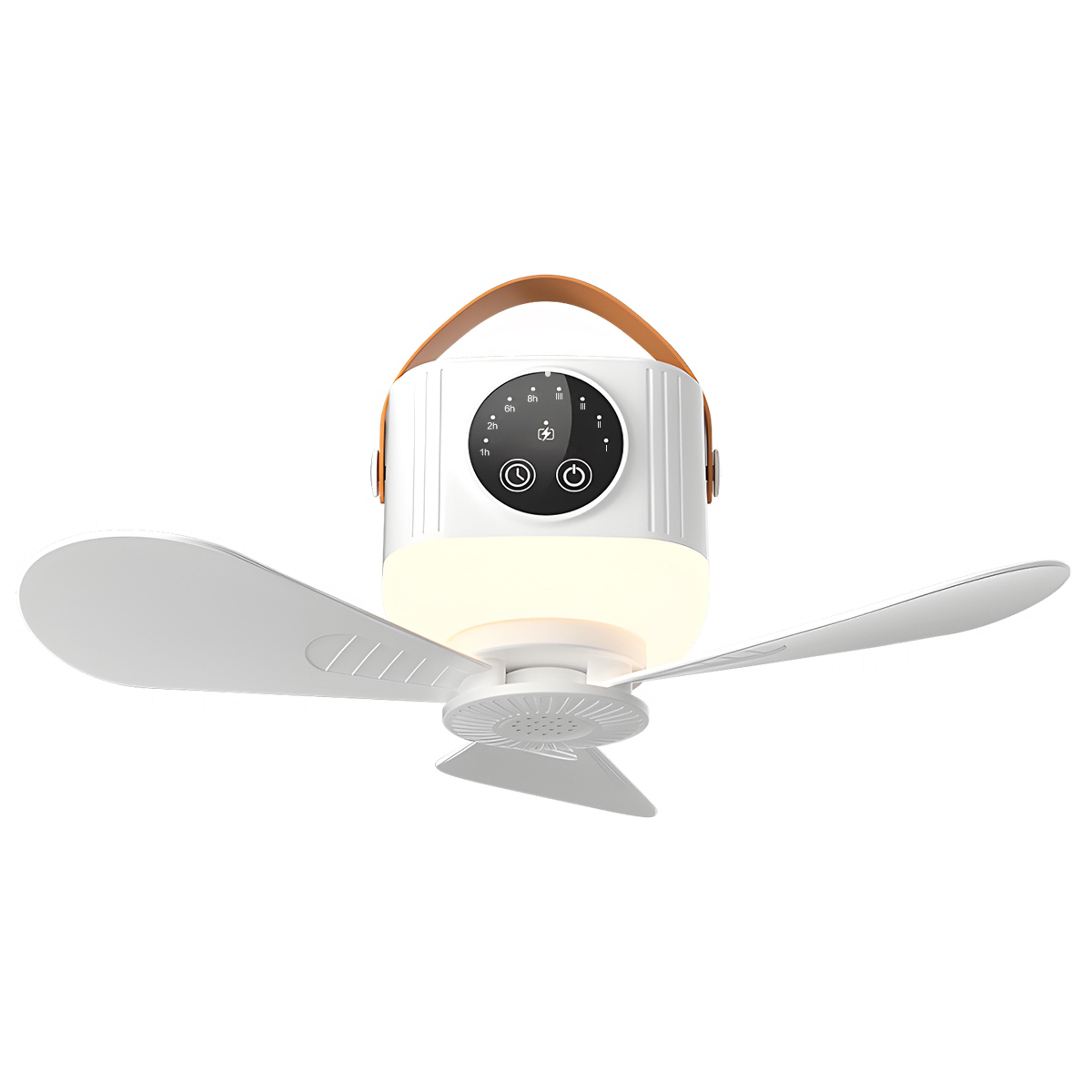 rechargeable camping fan with light hanging tent fan speed