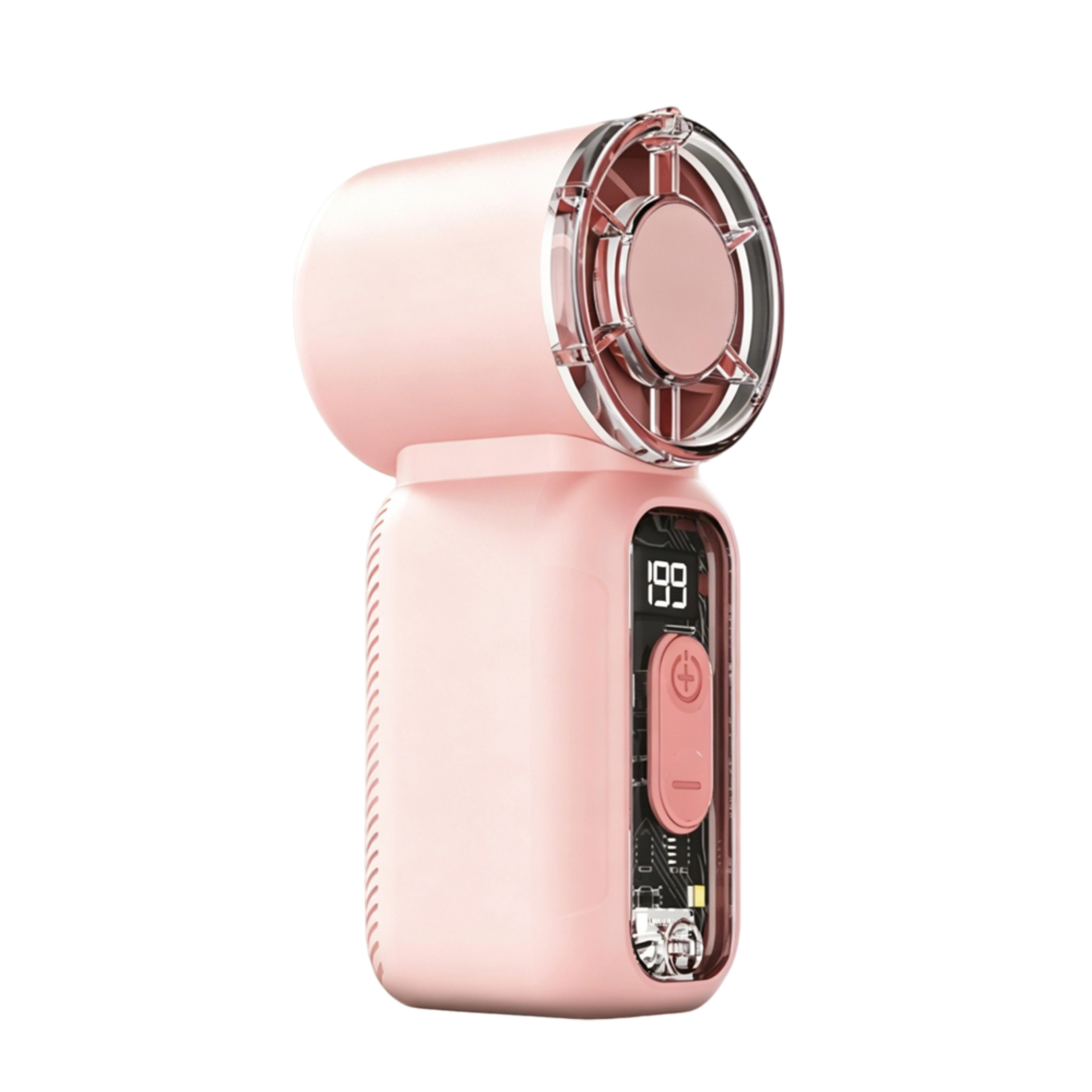 speed rechargeable mini handheld fan with digital display